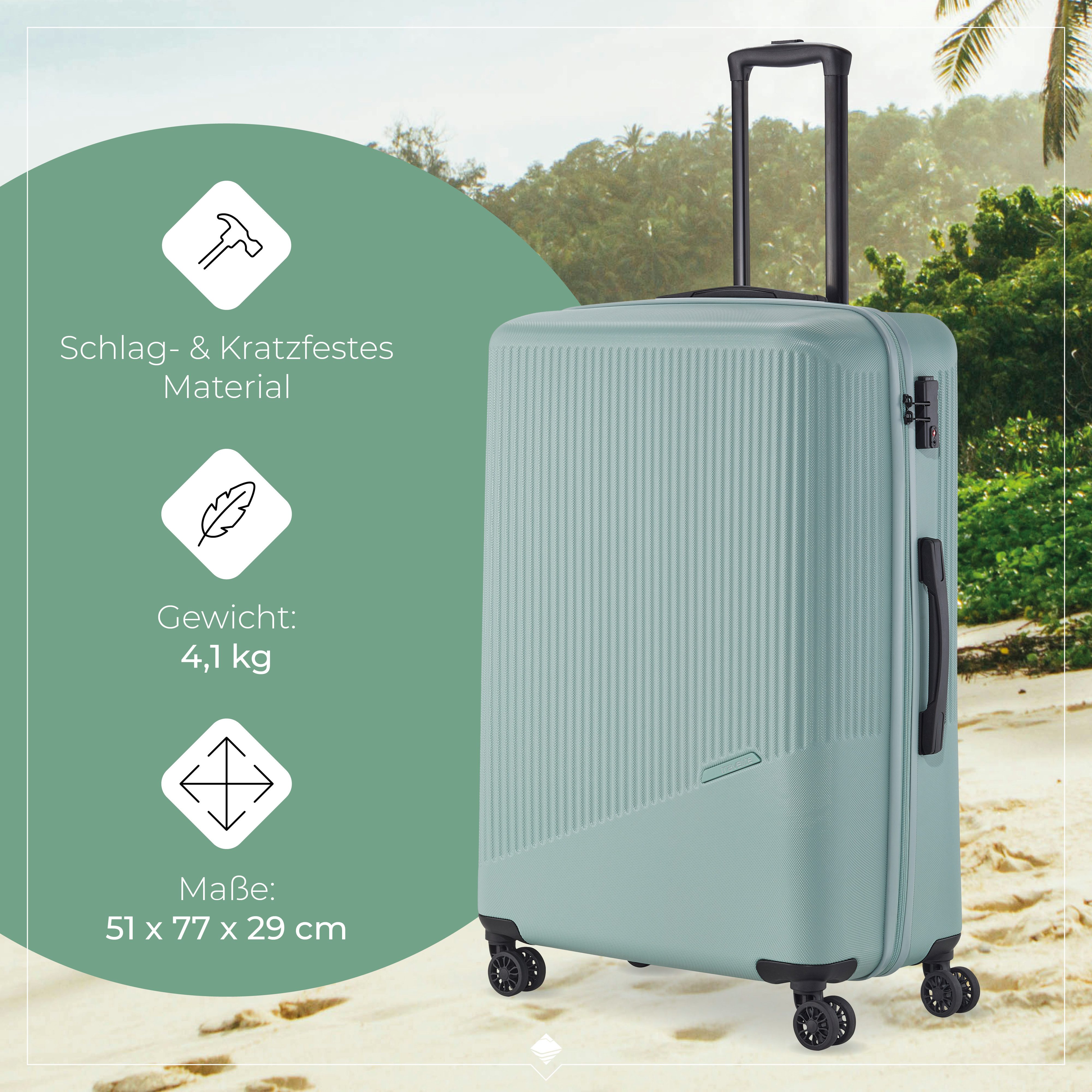 travelite Hartschalen-Trolley BALI Reisekoffer Hartschale, 4 Rollen, TSA-Schloss – robustes Reisegepäck