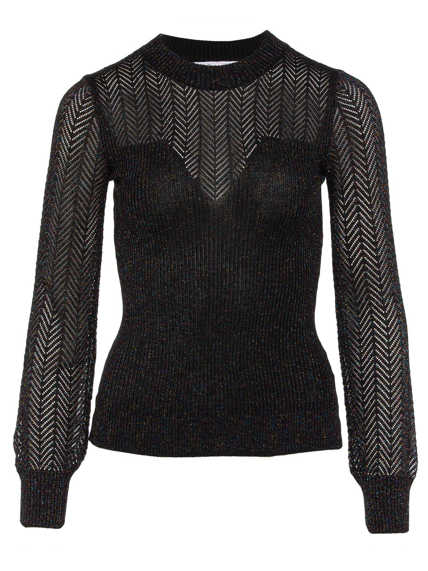 Edwina Eidtmann Strickpullover Langarmpullover mit Ajourstrick mit Ajourstrick