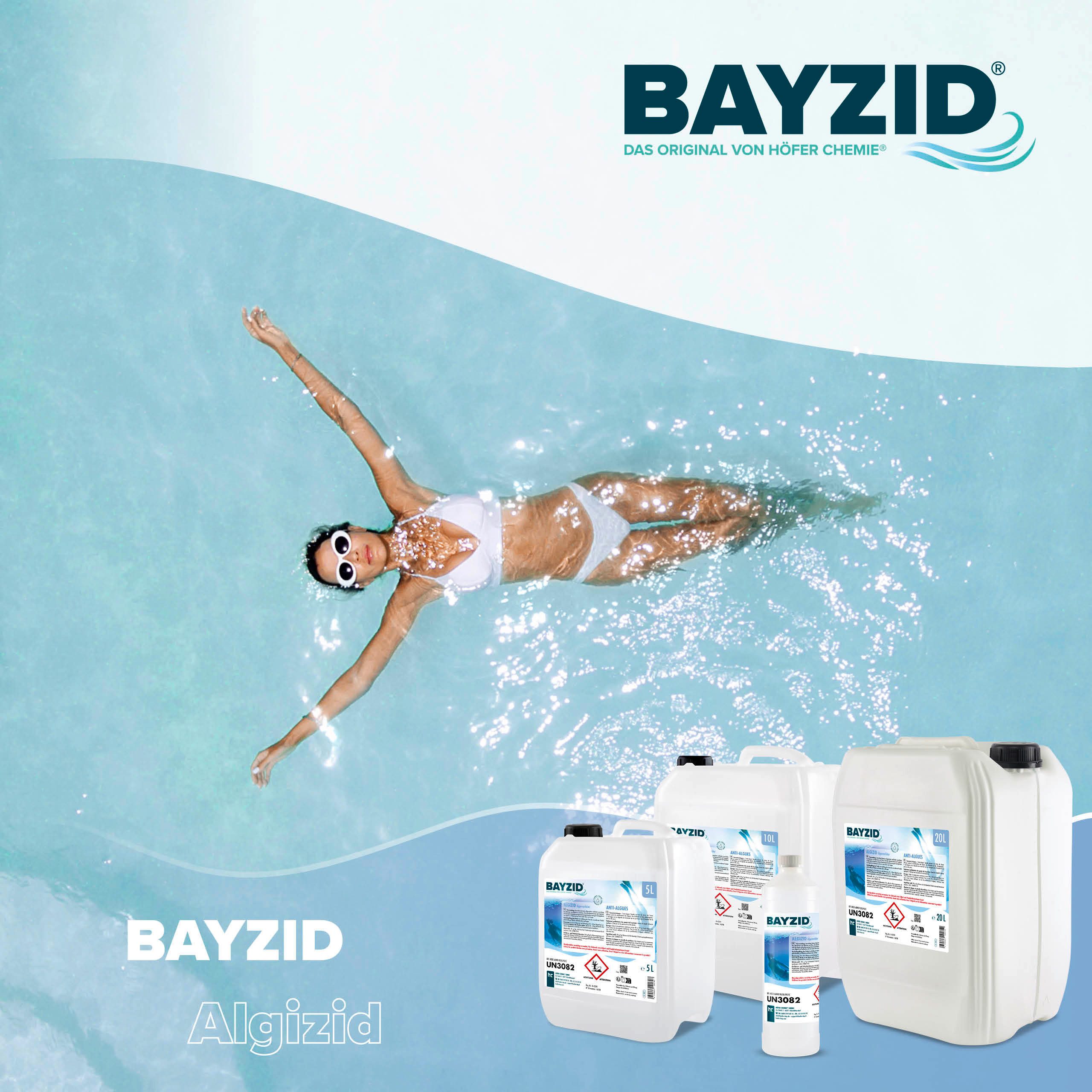 Höfer Chemie GmbH Poolpflege 5 L BAYZID® Algizid Algenverhütung für Pools, Vorbeugend gegen Algenbildung