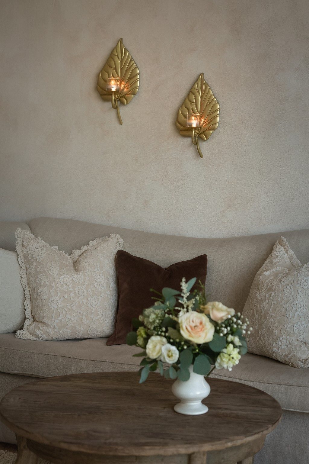 moebel-direkt-online Teelichthalter Leaves (Set, 2 Teelichthalter), aus Metall, goldfarbene Oberfläche