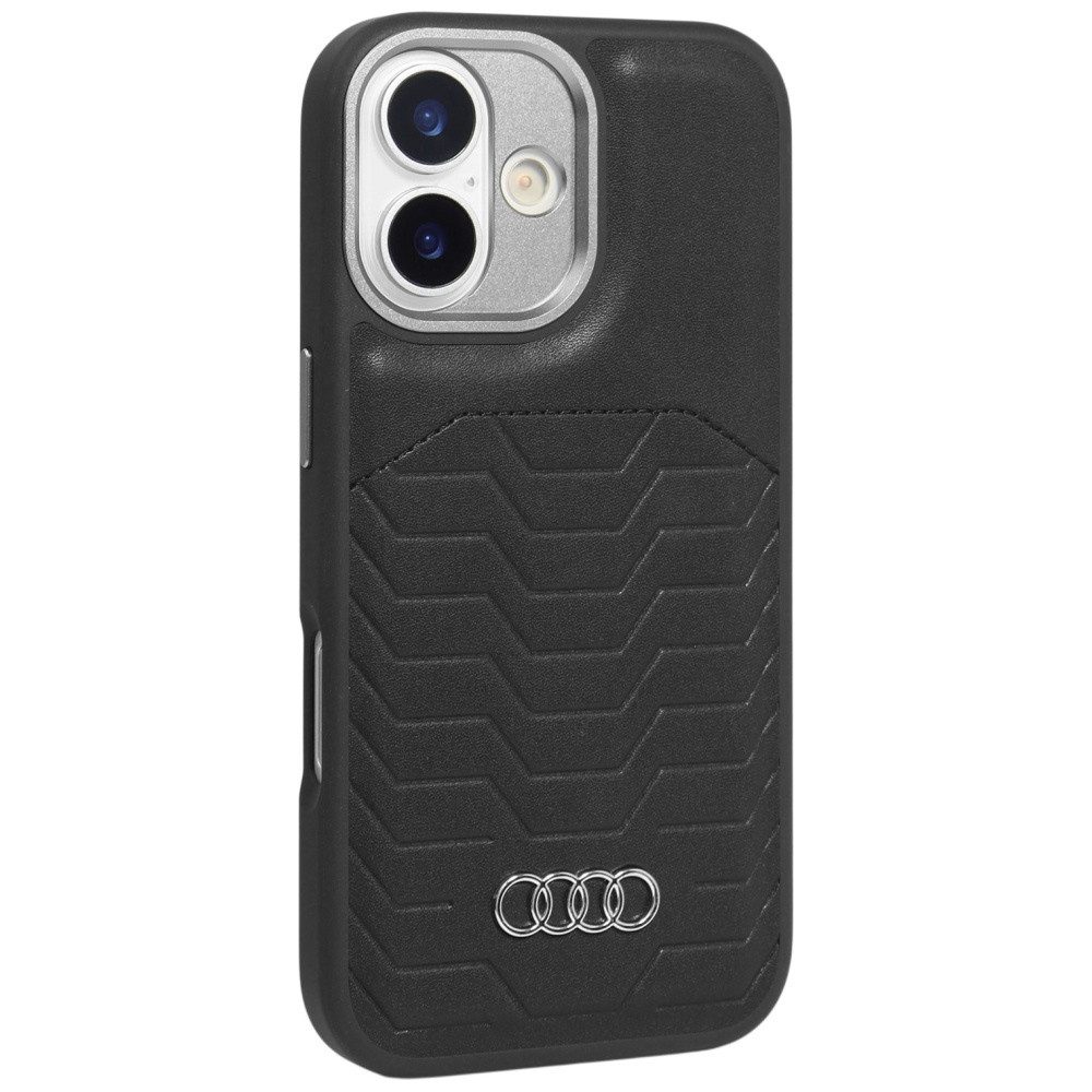 Audi Handyhülle Case iPhone 17 GT MagSafe Kunstleder schwarz Logo 6,3 Zoll, Kantenschutz