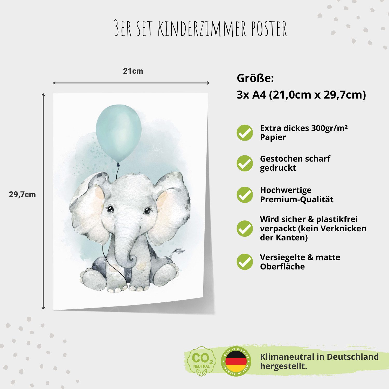 MeinBaby123® Poster Bilder Kinderzimmer, Poster Kinderzimmer Deko, Babyzimmer Deko, Spruch Wandbilder, Boho, Tiere – Bild 4 von 5