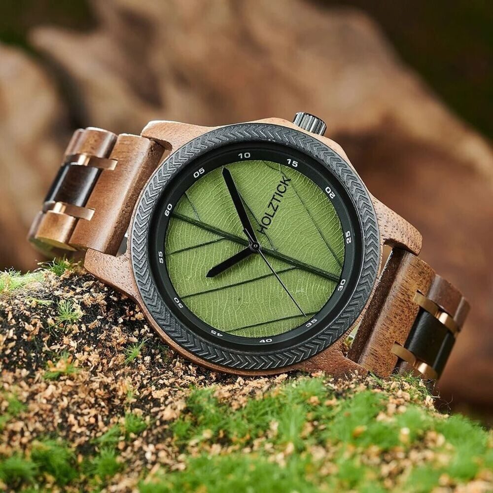Holztick Bavaria Quarzuhr Leaf Leaf, aus günstig online kaufen