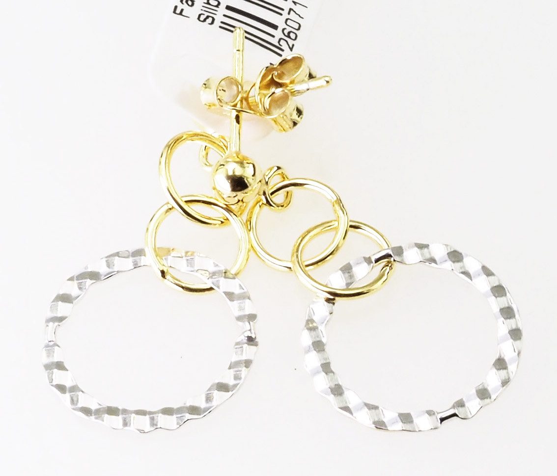 Der Kettenmacher Paar Ohrhänger 925 Silber Fantasie MART-ORBCG, Bicolor