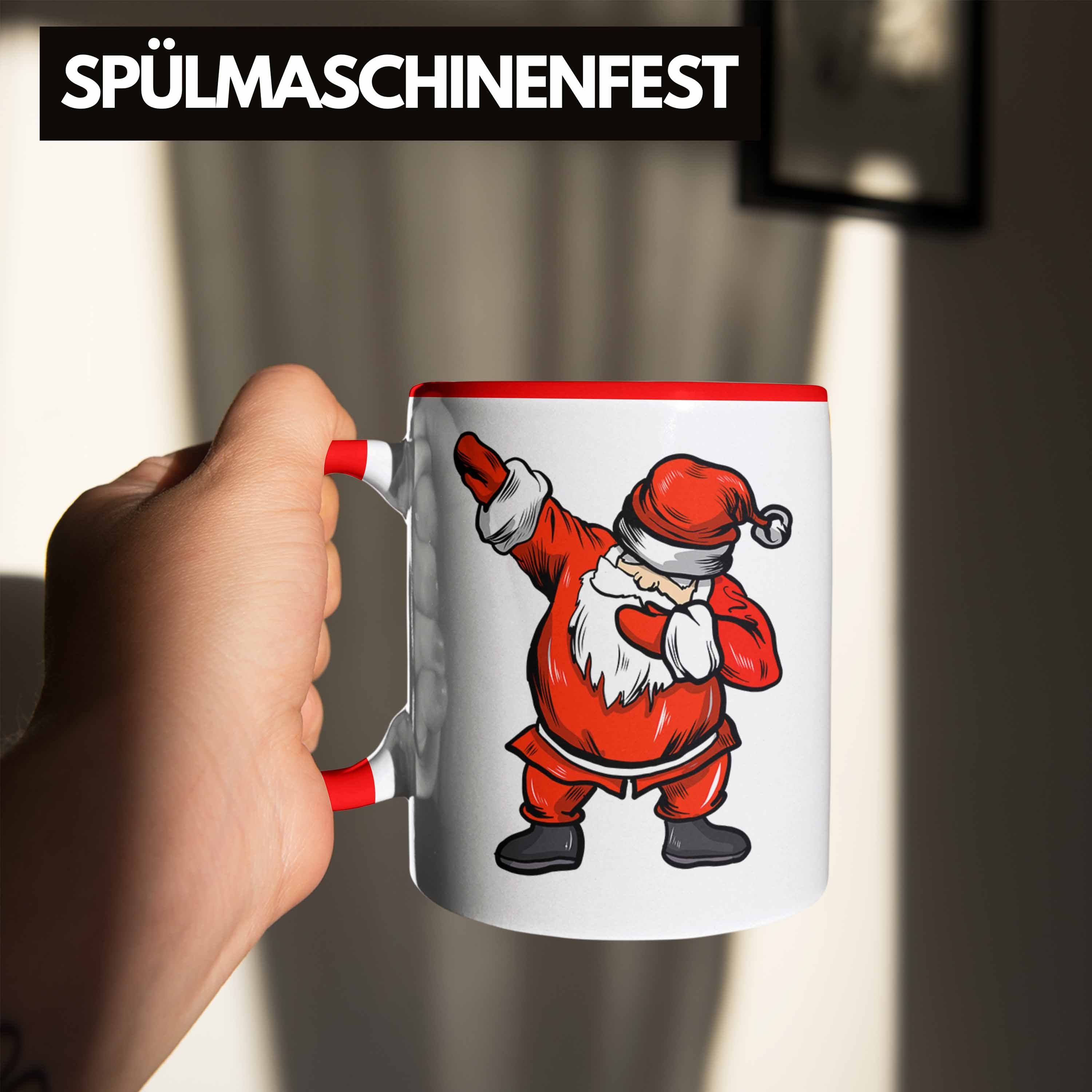 Kinder Mädchen Grafik Tasse Dab Weihnachten Cute Rot Lustig Jungs Trendation Weihnachtstasse Geschenk für Trendation Jungen Weihnachtsmann Lebkuchen - Becher Tasse