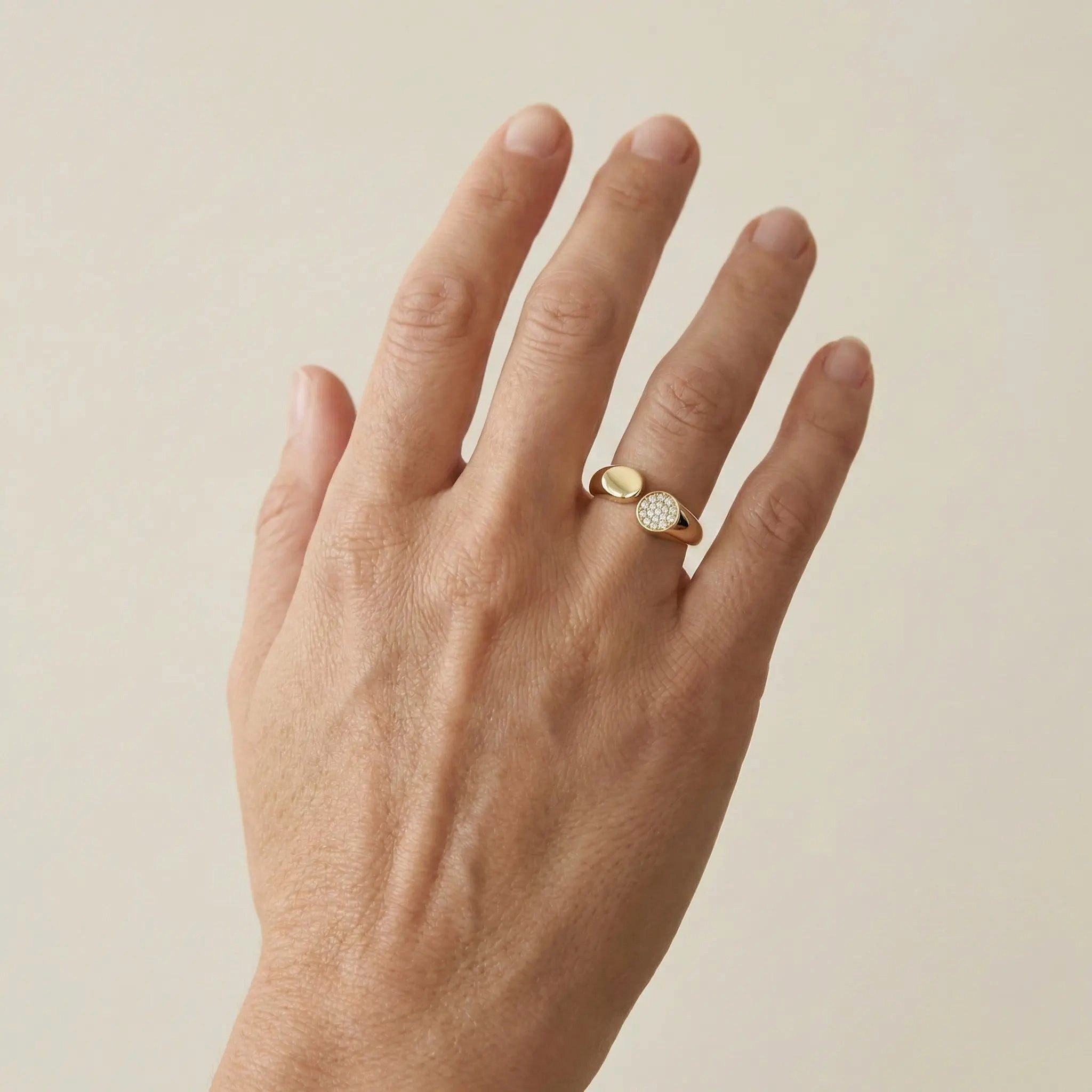 Suzan Gold Goldring 375 Echtgold Aurevia Duo Zirkonia Solitär