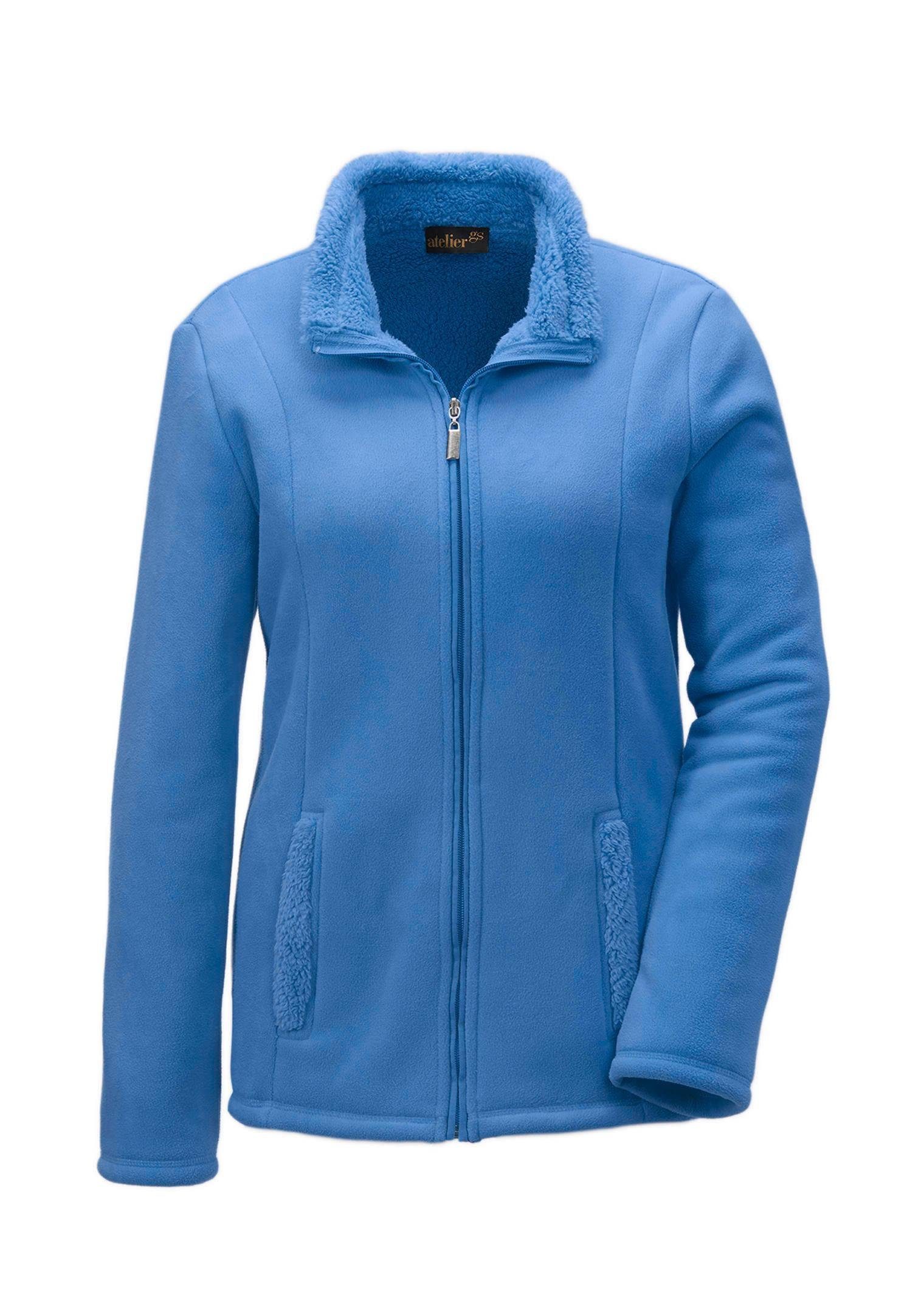 GOLDNER Fleecejacke Kuschelweiche Fleece-Jacke atlantikblau