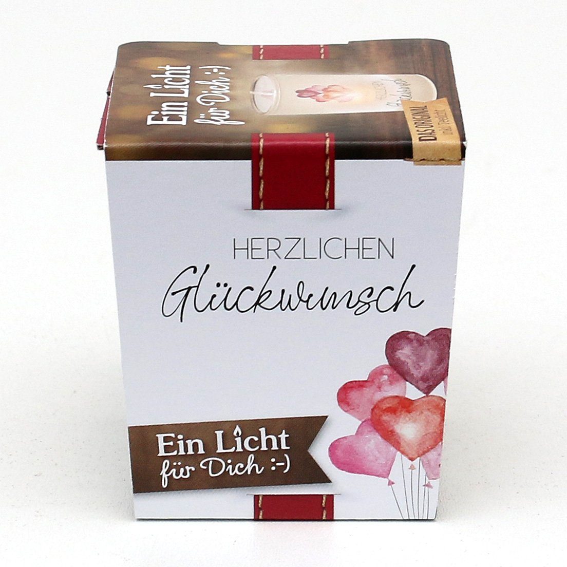 (1 inkl.1 Herzlichen Windlichtglas St) Glückwunsch. Windlicht Teelicht, Dekohelden24