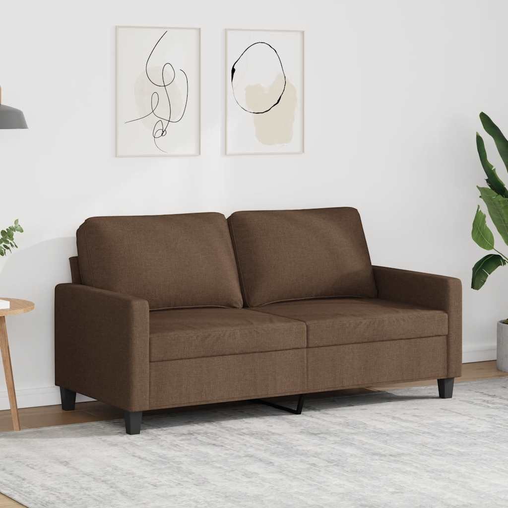 vidaXL Sofa vidaXL 2-Sitzer-Sofa Braun 140 cm Stoff