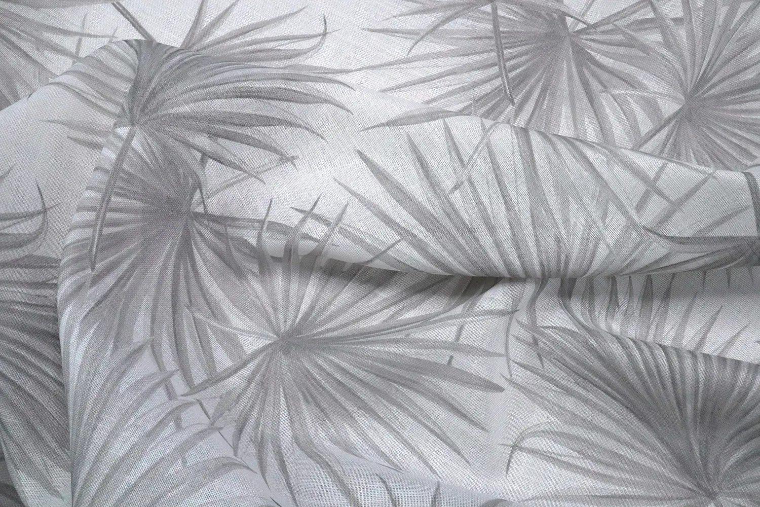 Stofferia Stoff Gardinenstoff Voile Halbtransparent Living Grau, Meterware