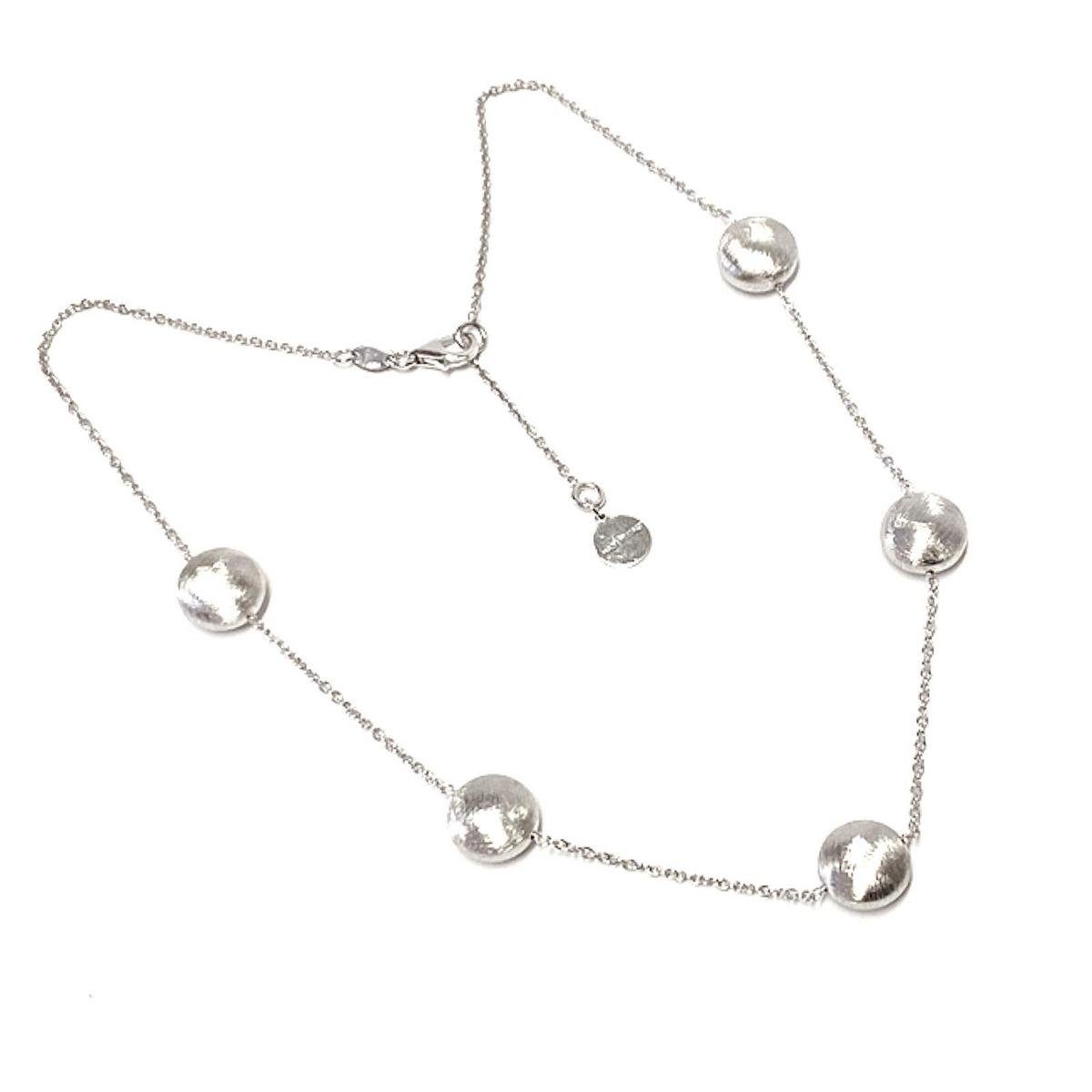 Armband herrliches Kugelcollier in 925/- Sterling Silber rhod matt 43 u 46cm