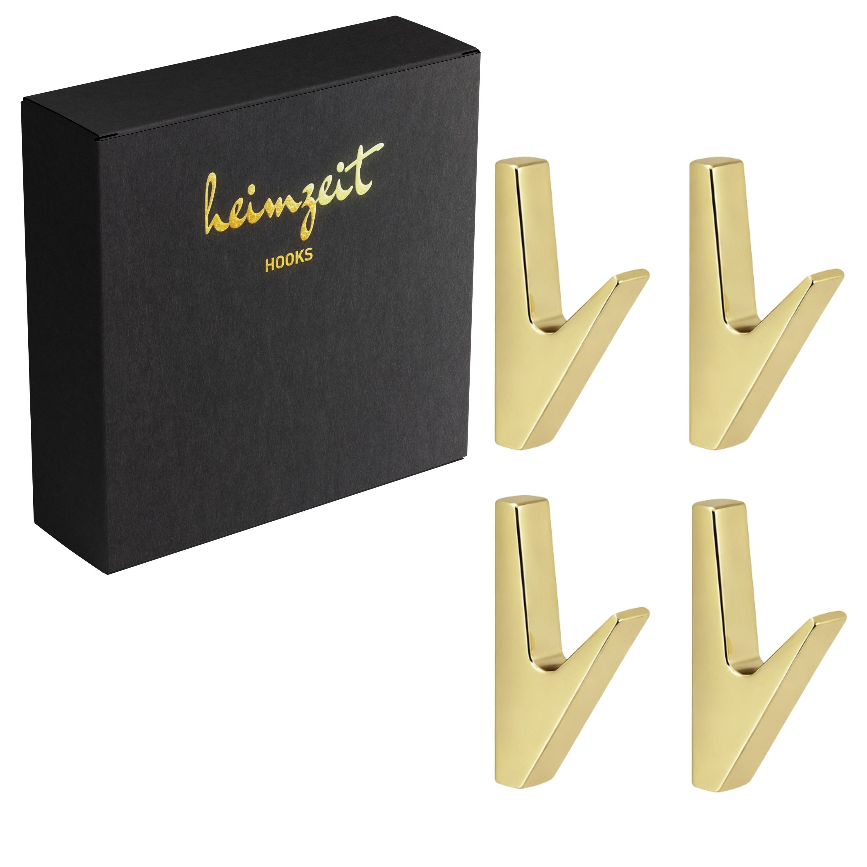 heimzeit Garderobenhaken heimzeit Kleiderhaken Volt - 4 Stück (Set, 4 St), Wandhaken für Garderobe, Jacke, Handtuch, Rucksack und Kleidung
