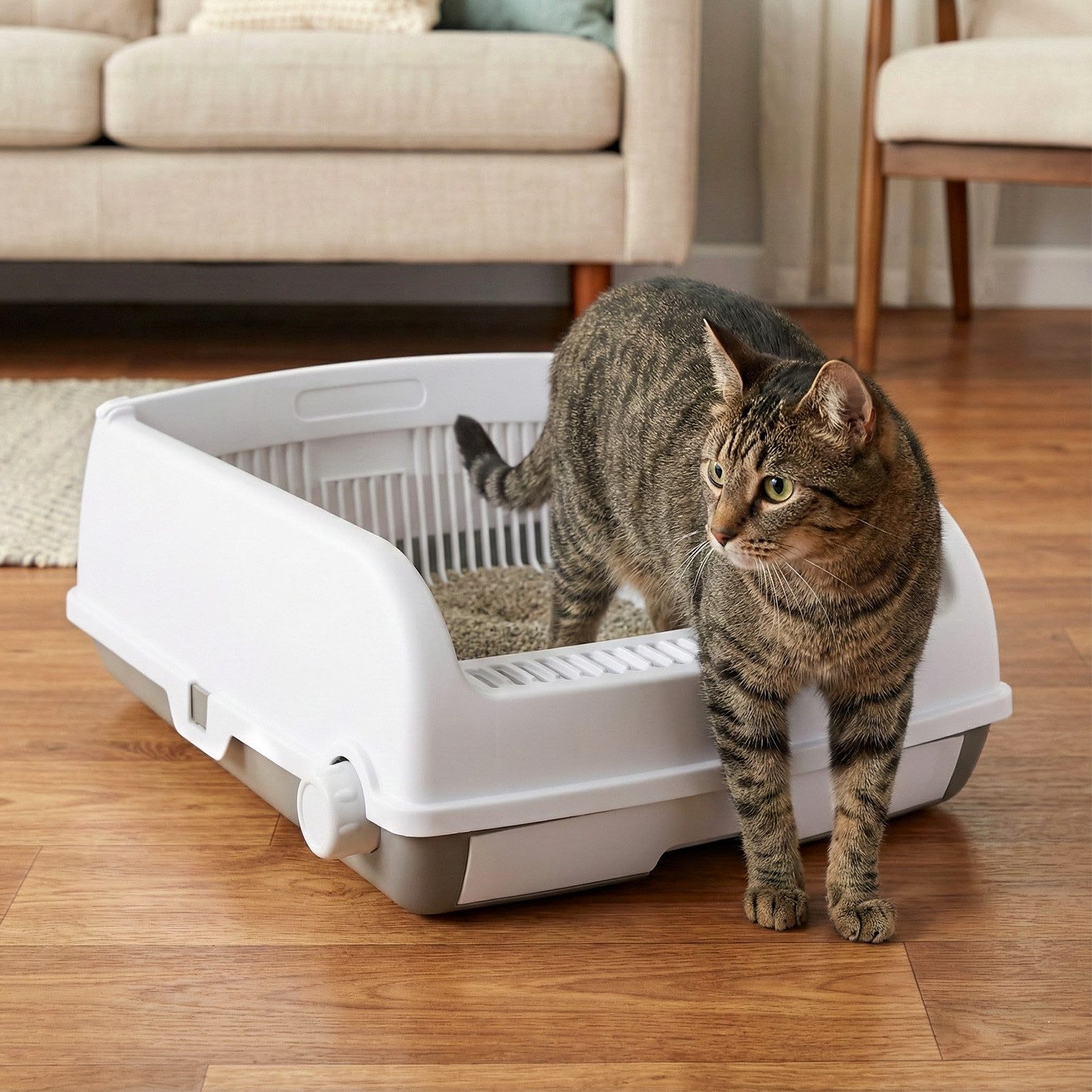 COSTWAY Katzentoilette, Katzenklo, für Kleine bis Mittelgroße Katzen bis 10 kg