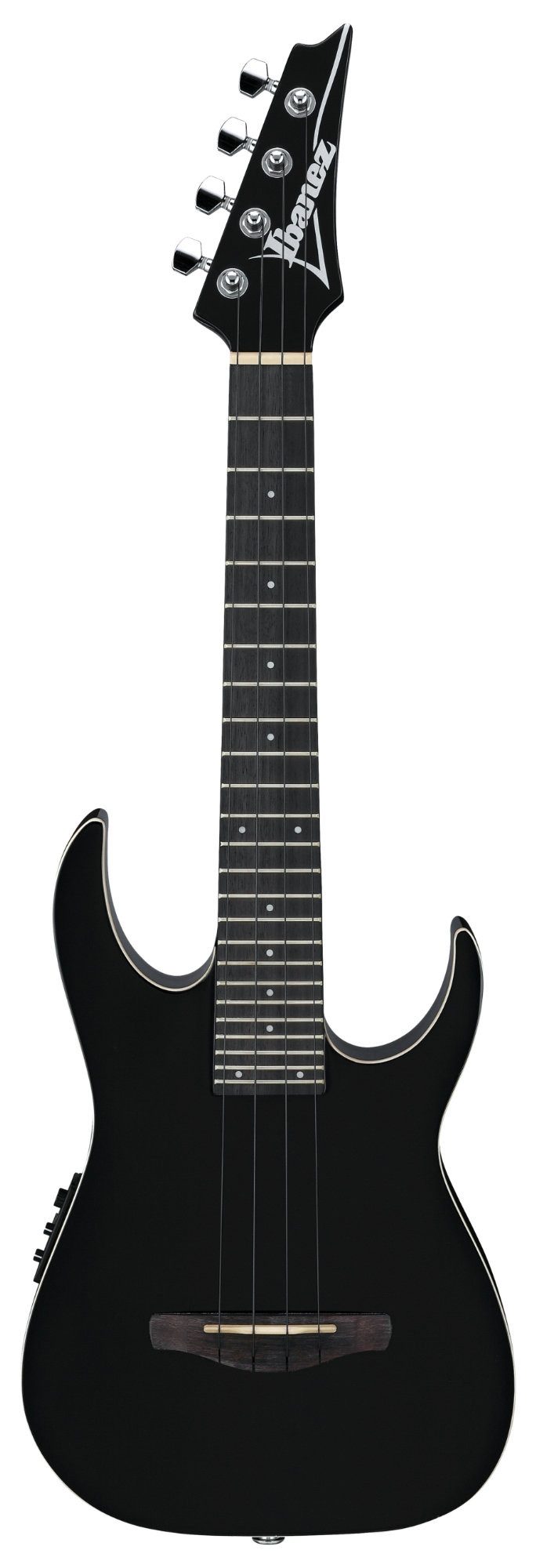 Ibanez Ukulele Ibanez URGT100-BK Tenor Ukulele Black, Mini, 4-Saiter Tenor Ukulele mit Preamp und Tonabnehmer