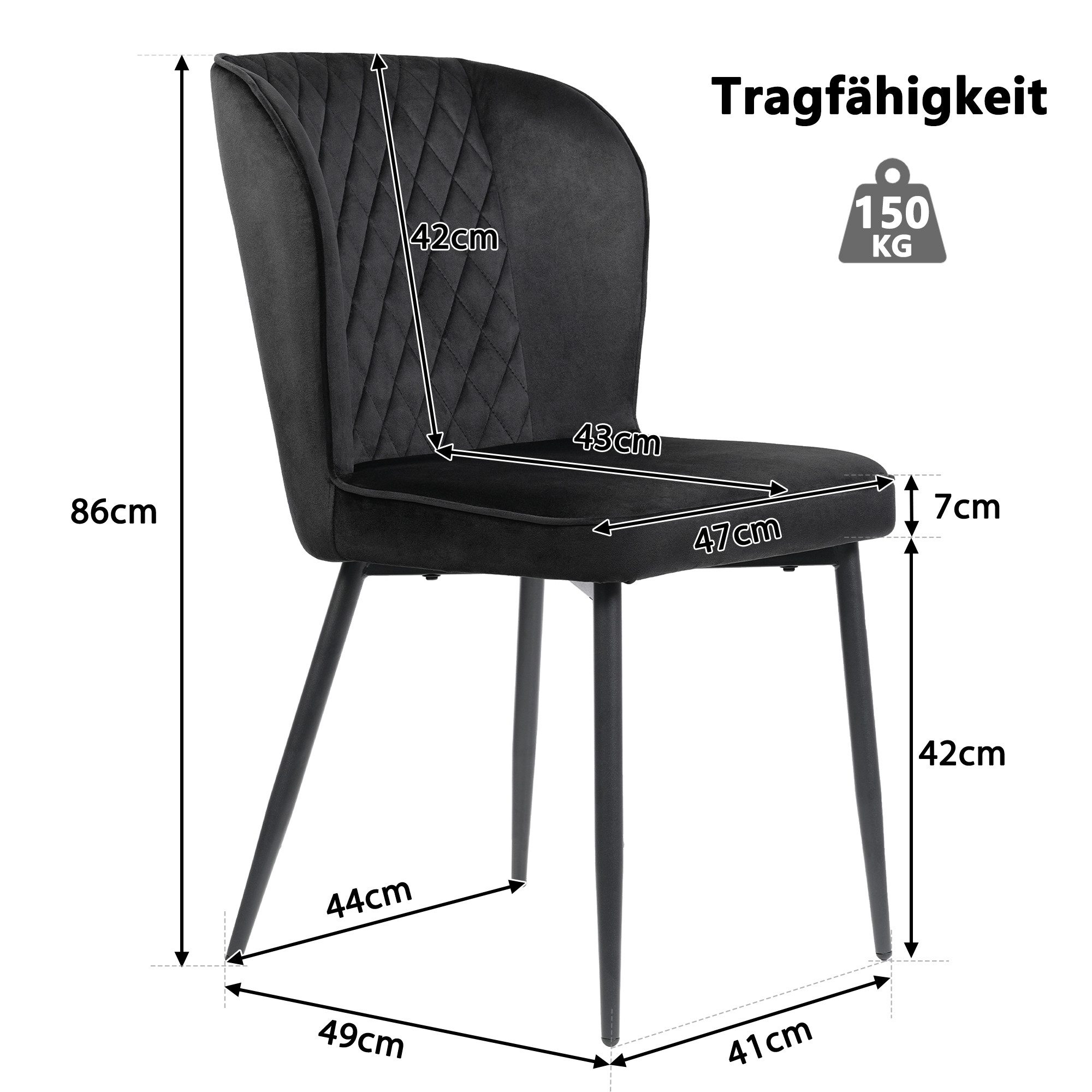 TavilaEcon Esszimmerstuhl Polsterstuhl Küchenstuhl mit Metallbeinen günstig online kaufen