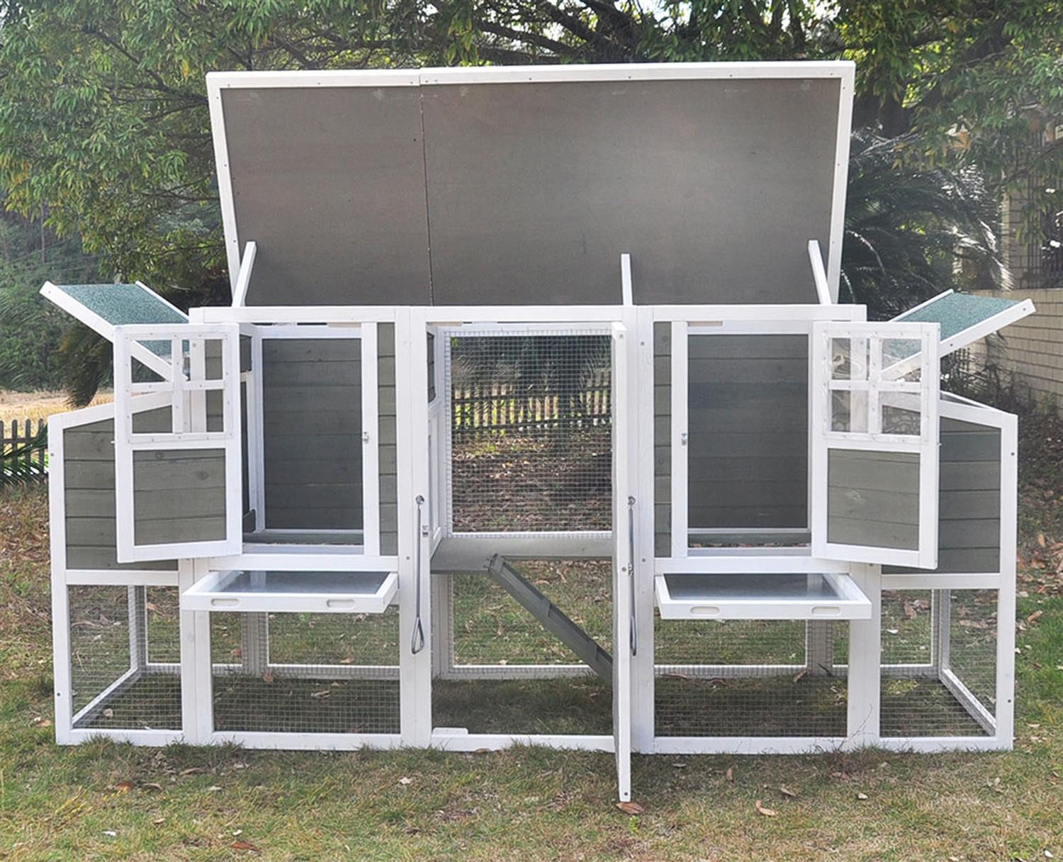 Zoopplier Hühnerstall Hühnerstall Hühnerhaus winterfest Nr.09"XXL Nest", wetterfest Hühnerkäfig Chickenhouse mit Freigehege für 2-4 Hühner