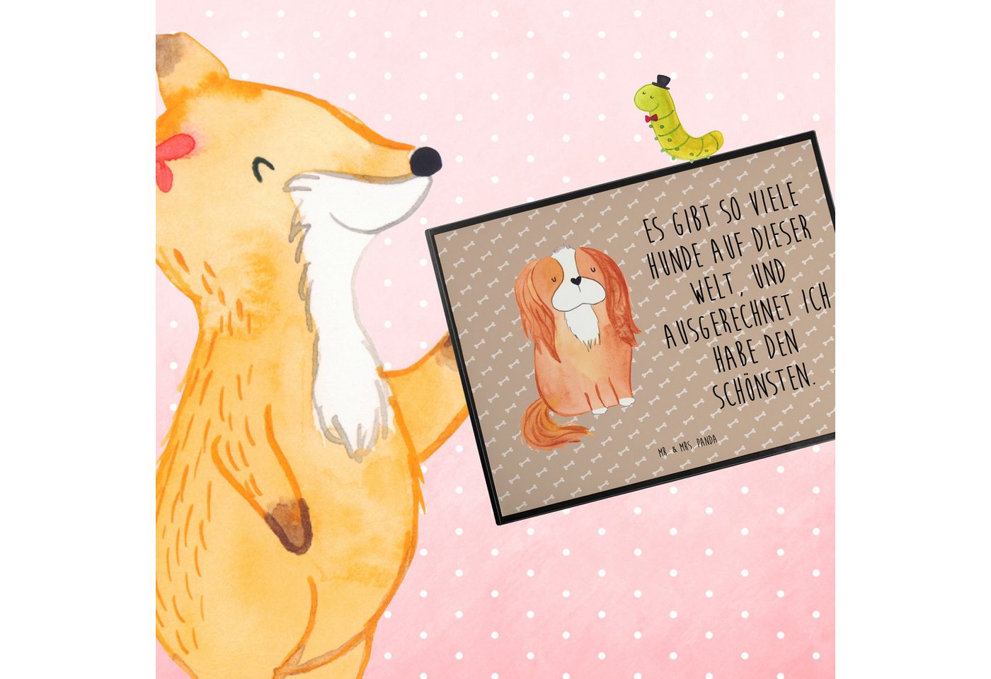 Thumbnail - Mr. & Mrs. Panda Schreibtischunterlage Hund Cavalier King Charles Spaniel - Hundeglück - Geschenk, schönster, (Packung, ...