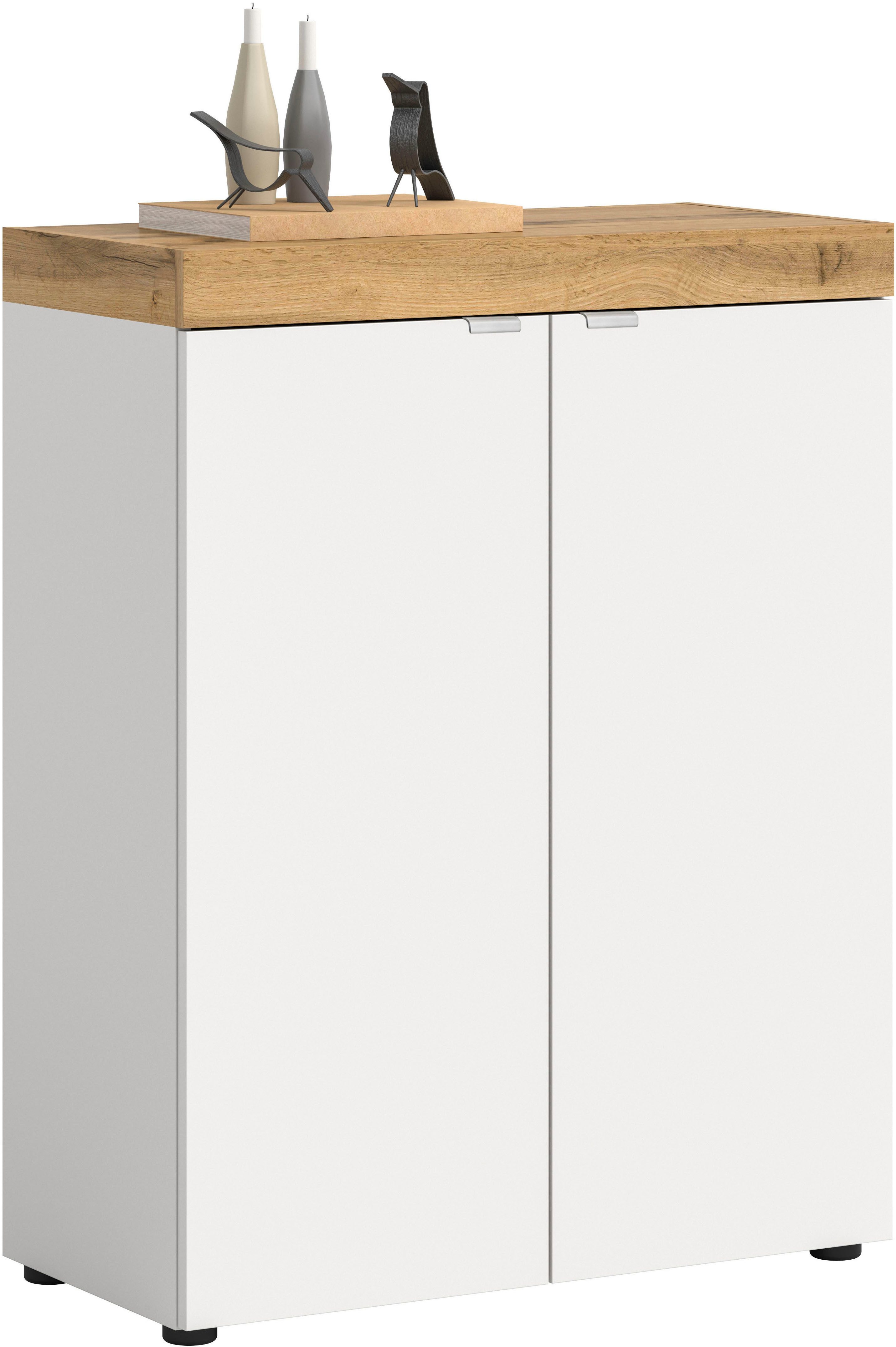 OTTO home Schuhschrank MAMBO II, Breite 77 cm, 2 Türen, 5 Einlegeböden (1-St., hängend oder stehend montierbar) Schuhschrank, Schuhkommode, Flur, Diele