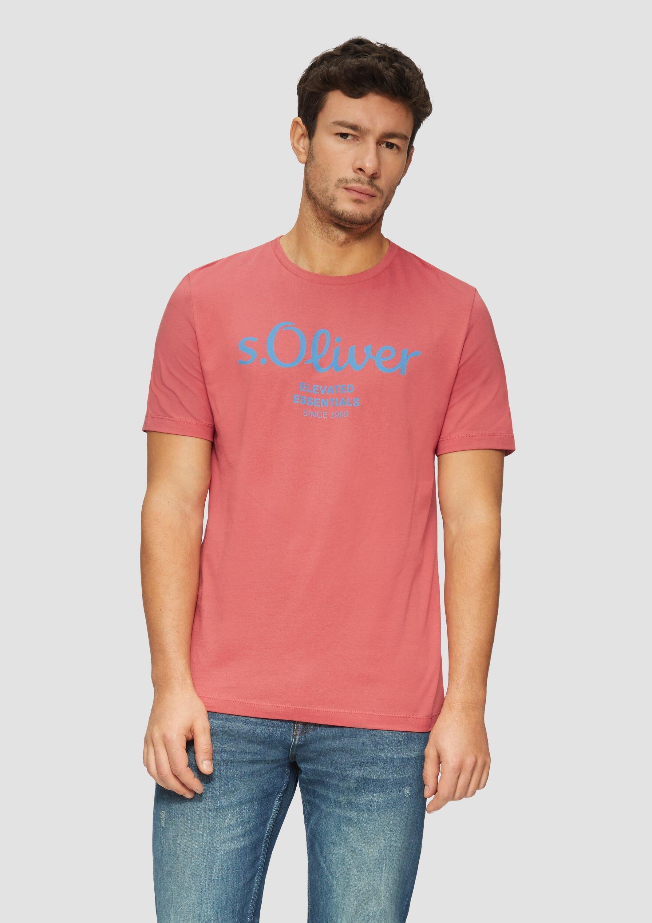 s.Oliver Kurzarmshirt T-Shirt T-Shirt mit Logo-Print