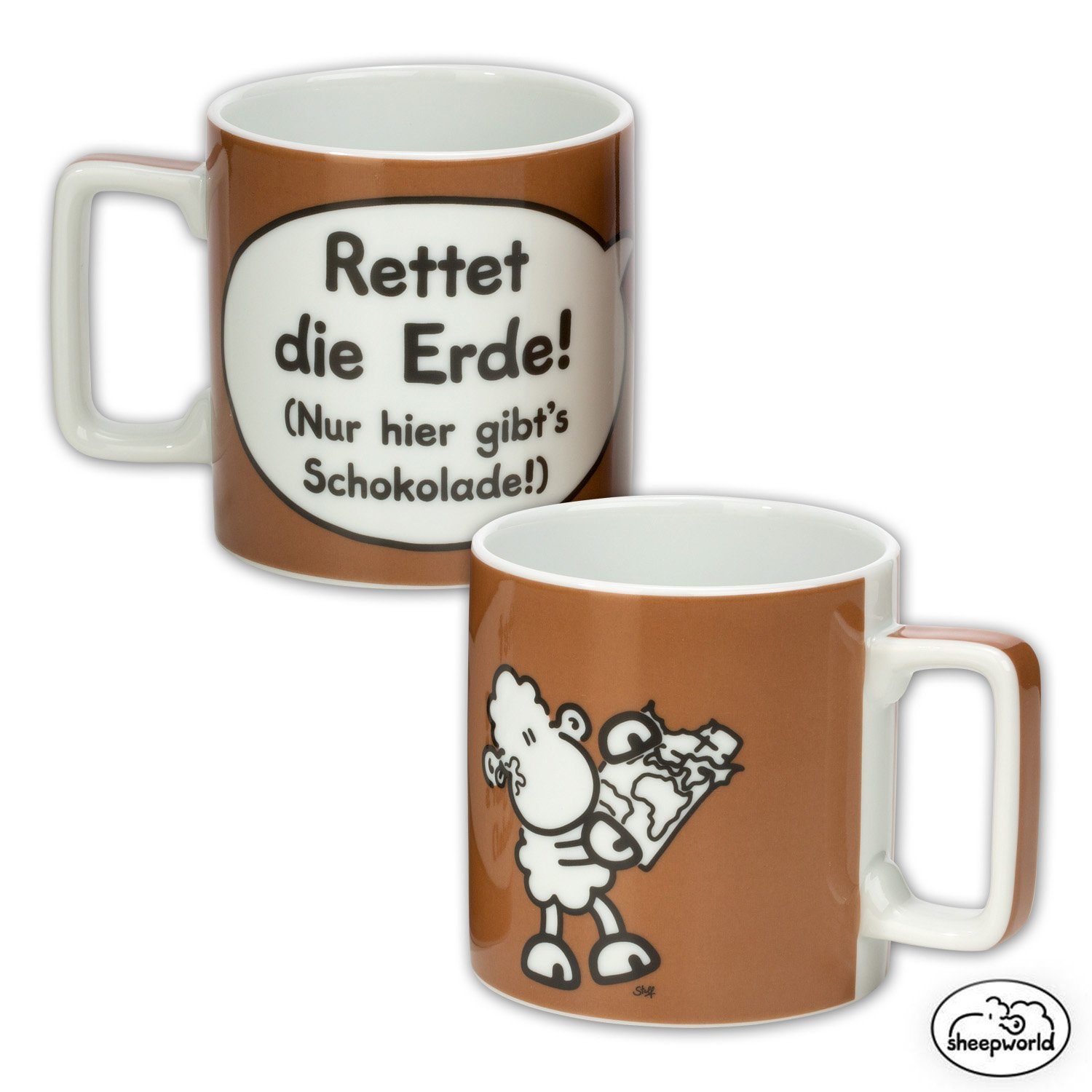 Kaffeetasse 18 Tasse - Braun Wortheld "Erde" Sheepworld Tasse Sheepworld 0,45l Nr. (42477)