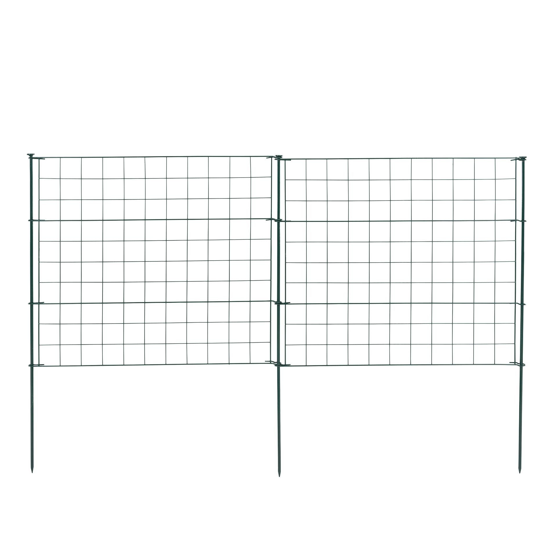 ESTEXO Gartenzaun Teichzaun Zaun Set 11tlg Gerade 5 Elemente Gitterzaun Teich Metall