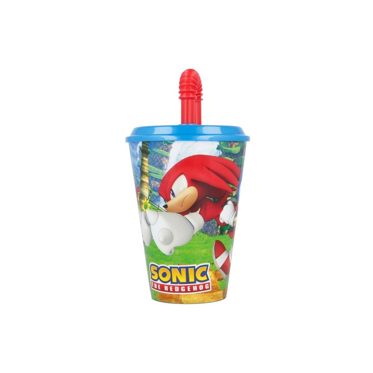 Sonic Trinkflasche Sonic the Hedgehog Speedy Trinkbecher mit Strohhalm 430 ml
