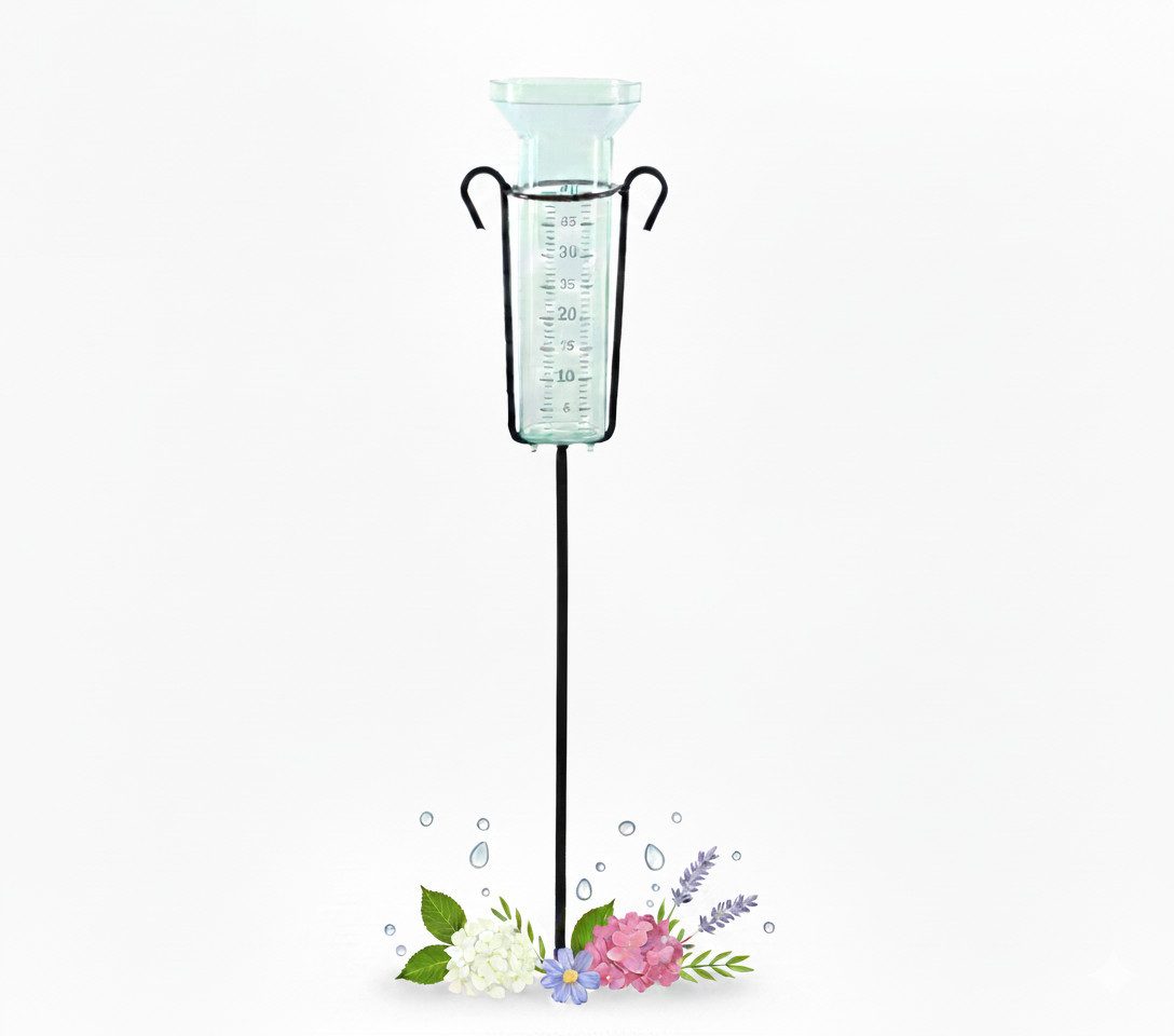 mucHome mit Metall Erdspieß 75 cm bis 40 mm/m² Wetterstation Regenmesser