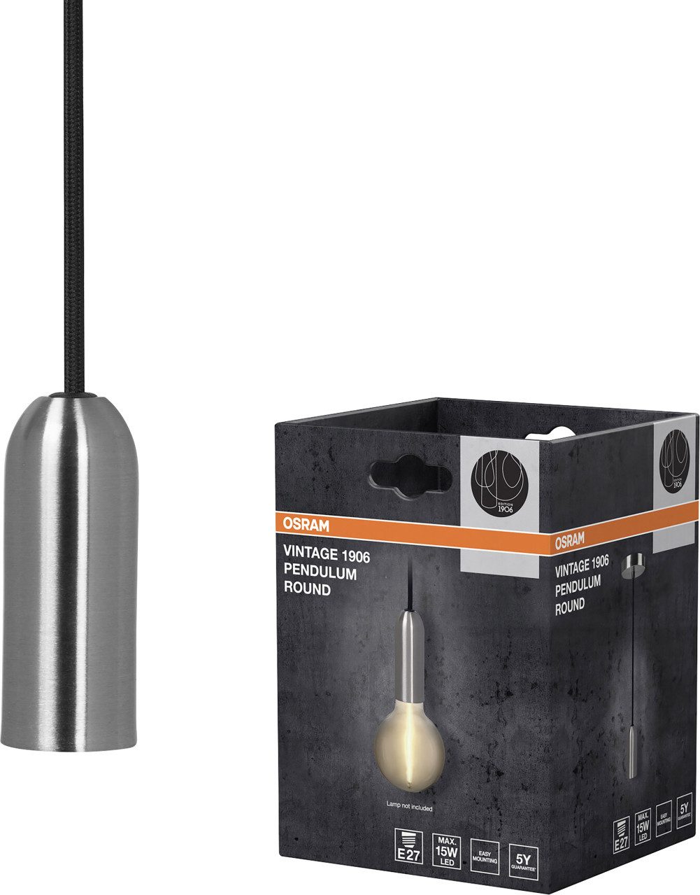 Osram LED Pendelleuchte Osram Pendelleuchte 1906 Pendulum 163 cm chrom, Ohne Leuchtmittel, Nicht dimmbar ohne Bewegungsmelder