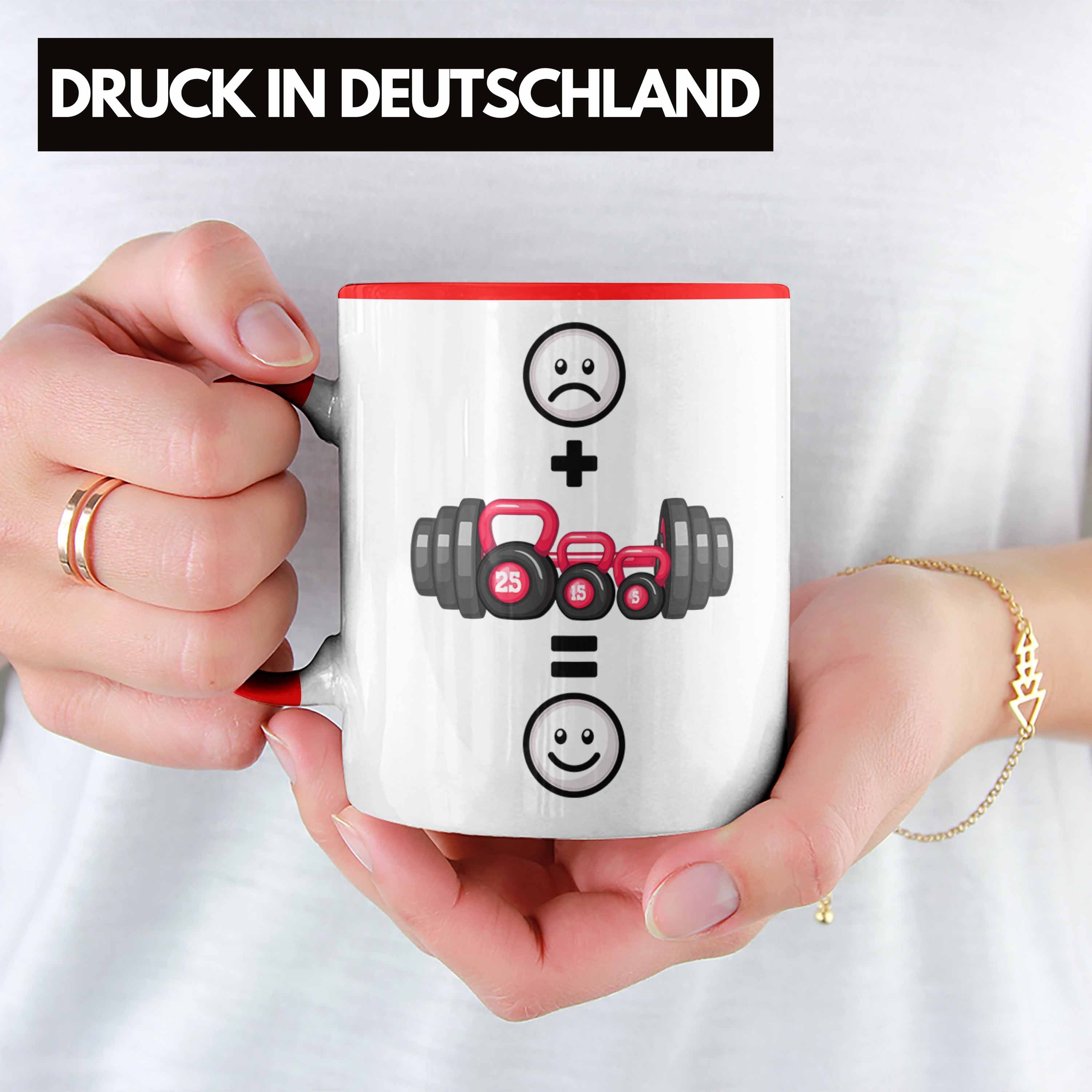 Trendation Tasse Gym Tasse Bodybuilder :(Gewichte Rot Geschenk für Lustige Geschenkidee