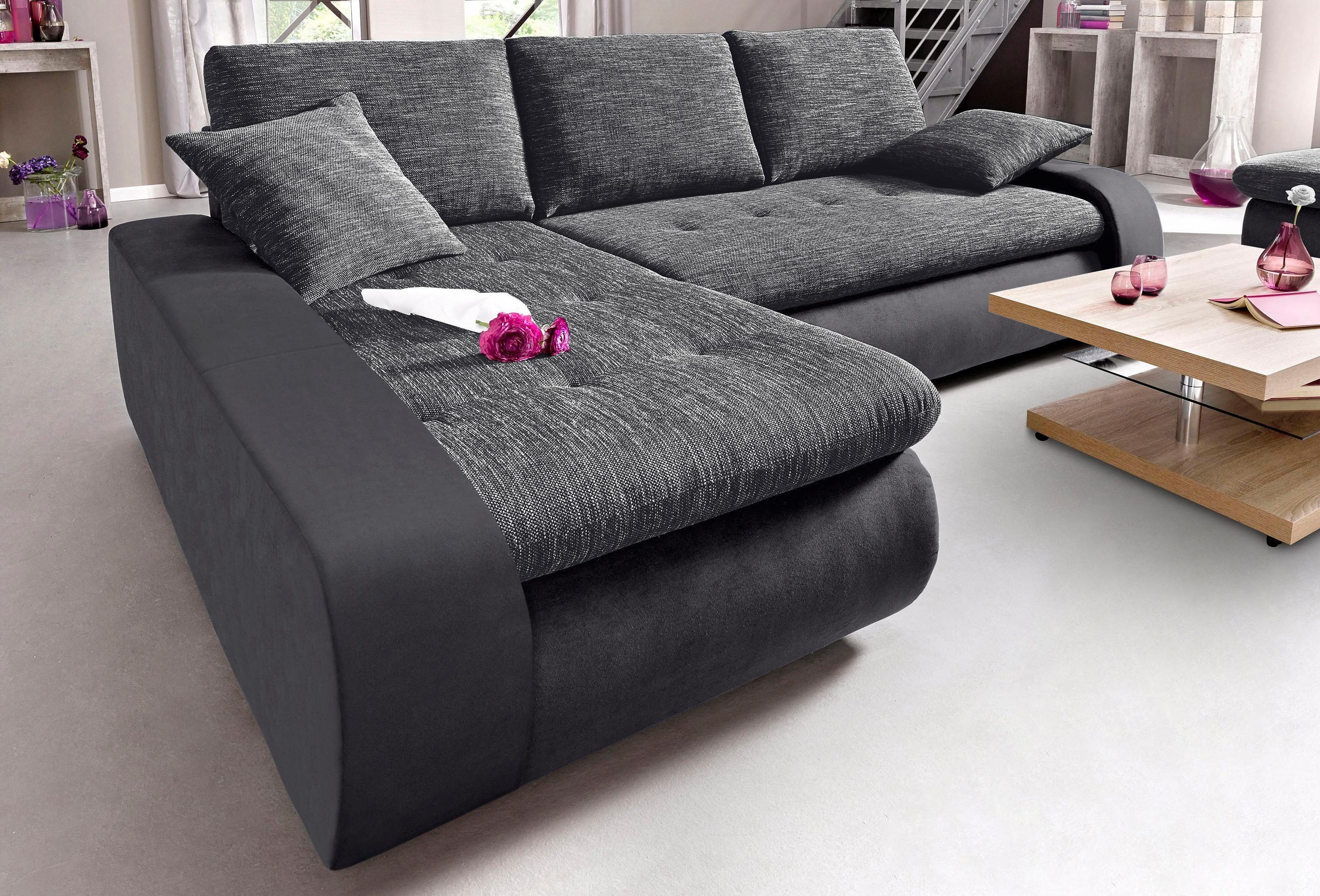 TRENDMANUFAKTUR Ecksofa "Indie, modern und bequem, Materialmix, L-Form", wa günstig online kaufen
