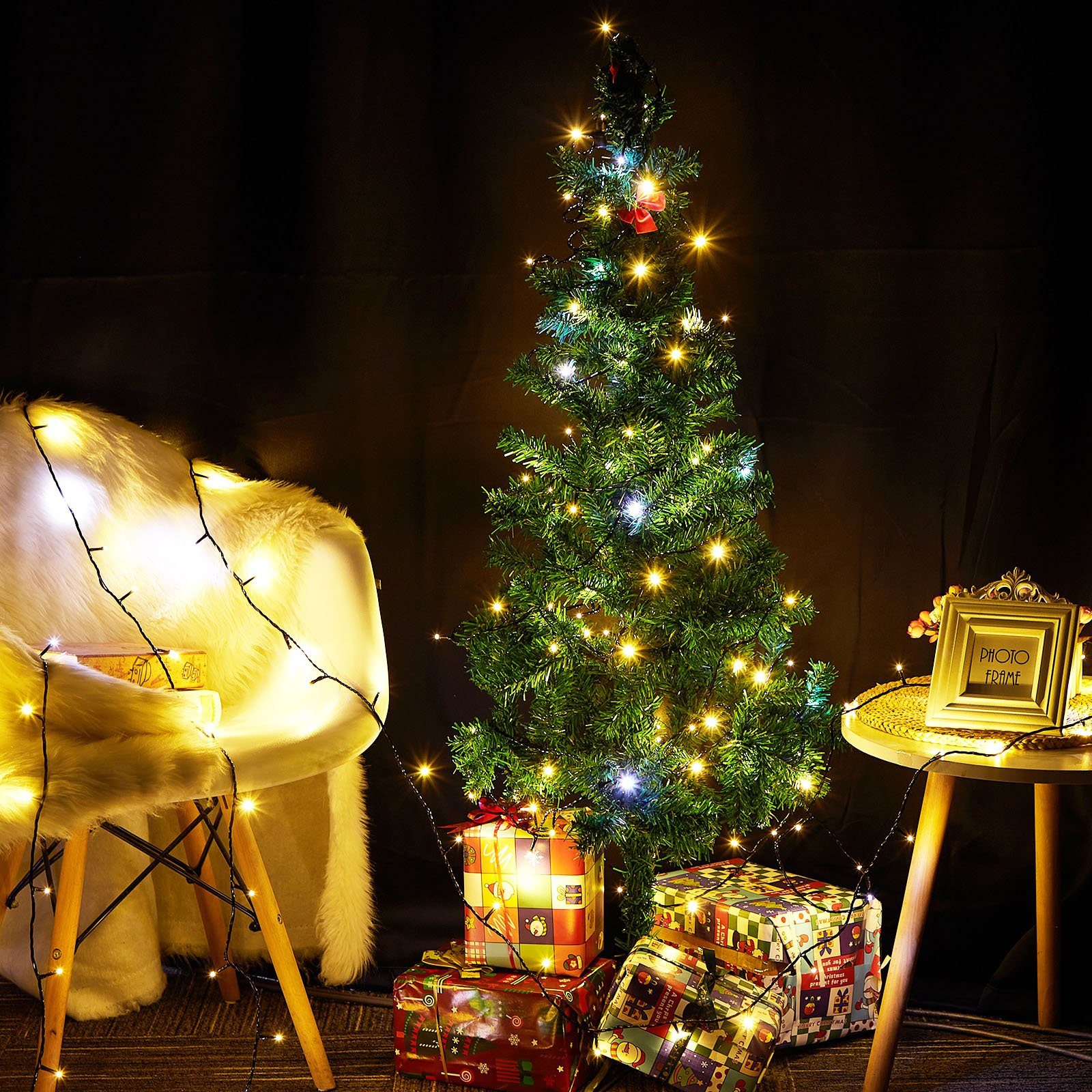 LED-Baummantel 20m LED Lichterkette for Außen Innen Party Weihnachten Garten Baum