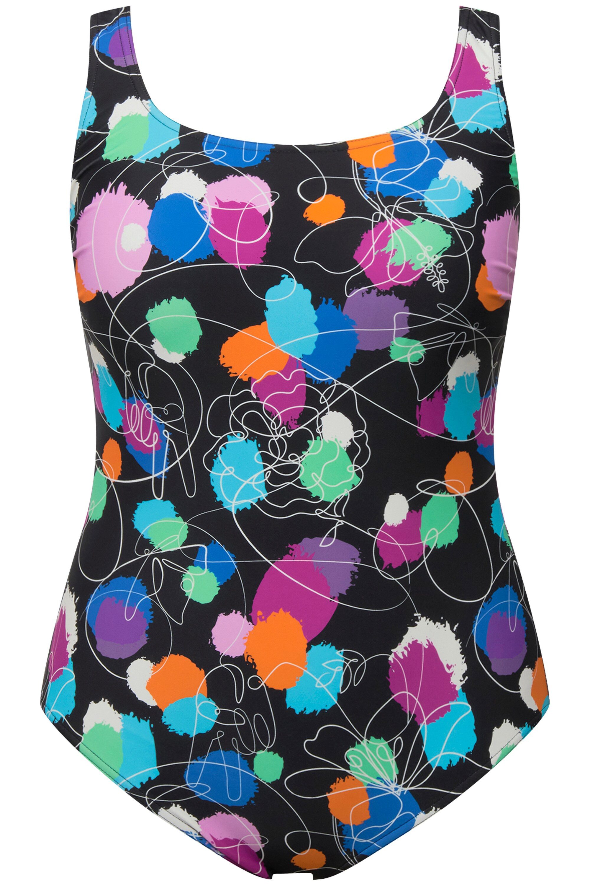 Ulla Popken Badeanzug Badeanzug Tupfen ohne Softcups Unterbrustband günstig online kaufen