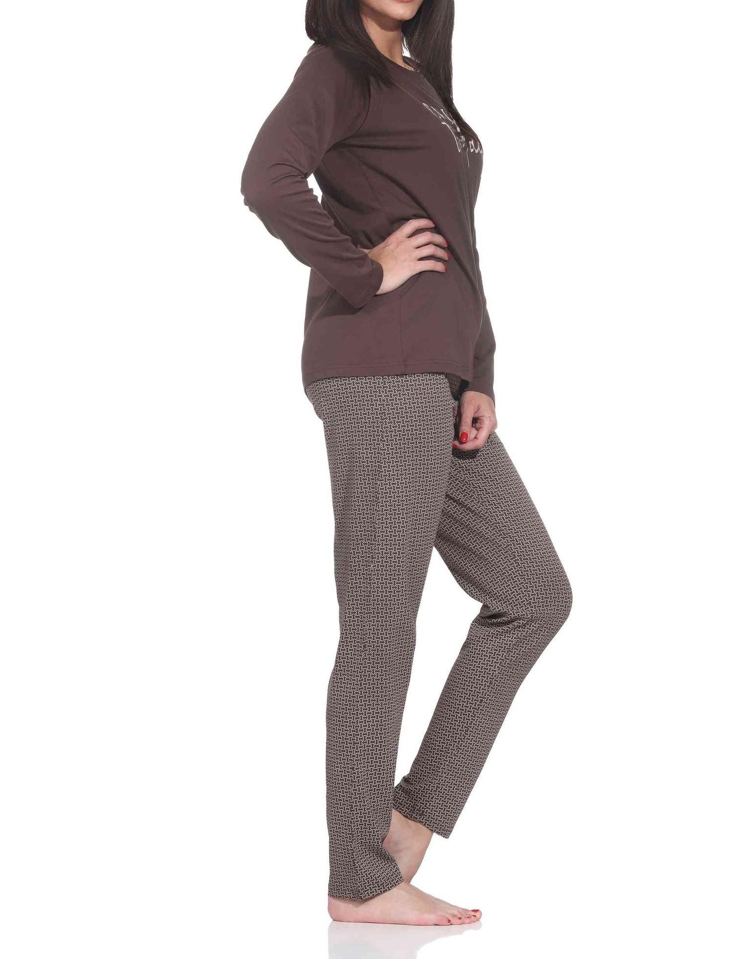 Pyjama Normann Damen langarm Schlafanzug Pyjama im eleganter Optik