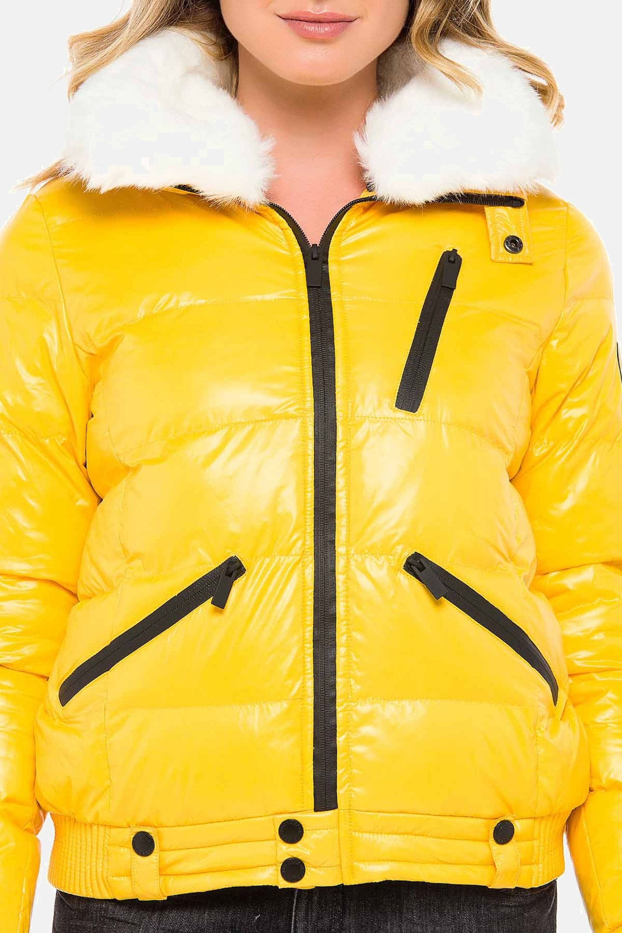 Cipo & Baxx Winterjacke Winterjacke mit Kunstfellkragen mit Kunstfellkragen, WM108