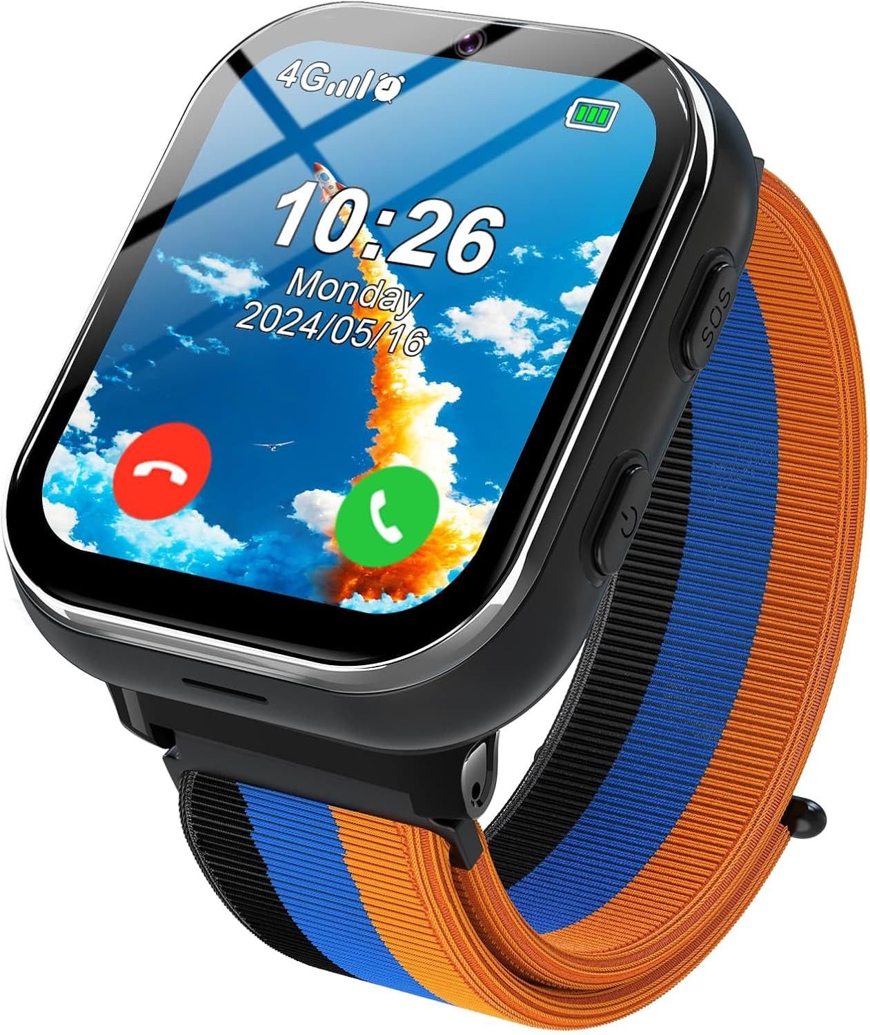 PTHTECHUS T31 Smartwatch (2,5 cm, sim-karte), 4G Kinder Smartwatch mit Anrufen SOS Funktion