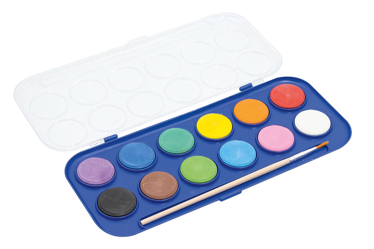 AVANTGARDE Malpalette Wasserfarbkasten, 12 Farben