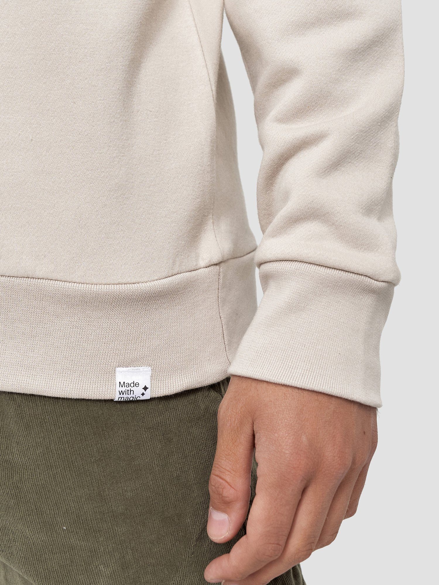 zertifizierte Sweatshirt Feder GOTS MIKON Beige Bio-Baumwolle