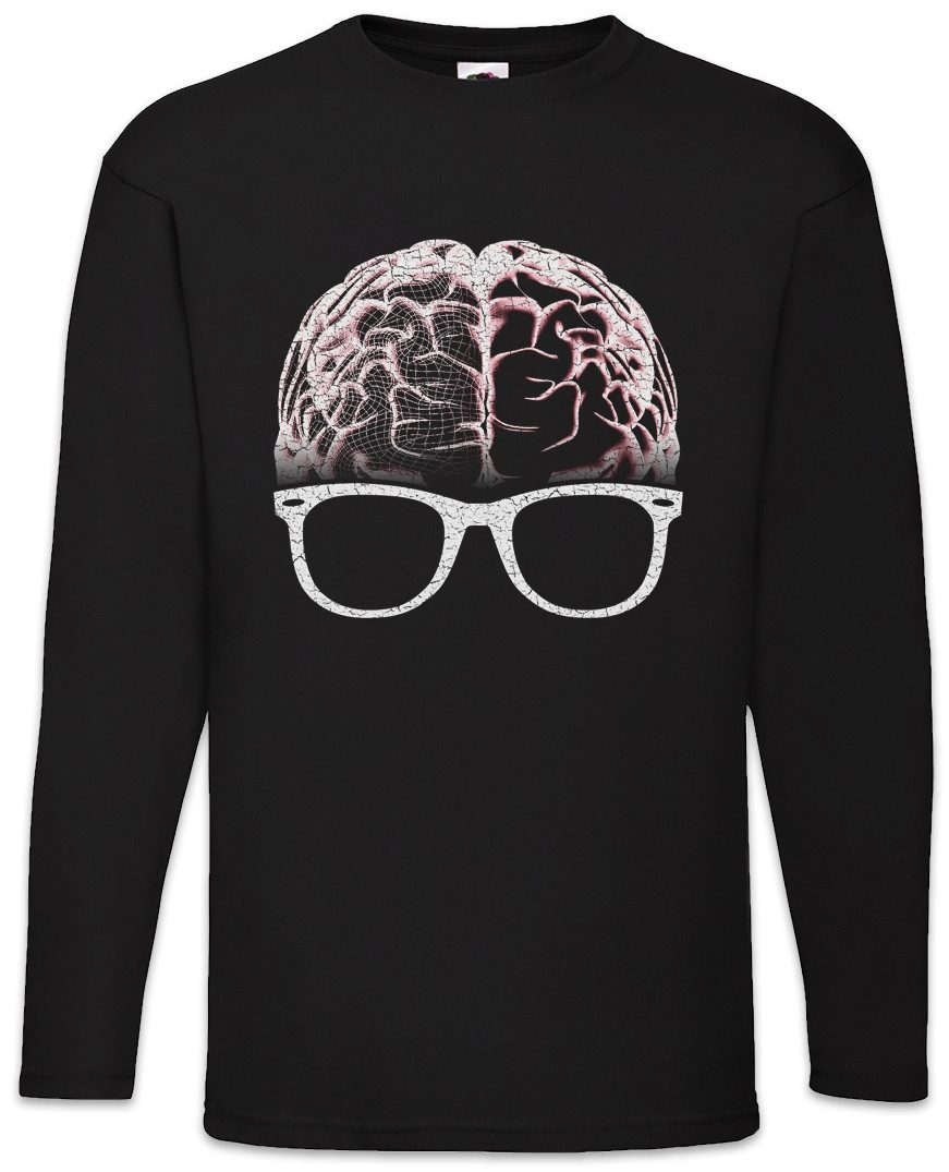 Langarmshirt Nerd Brain Langarm T-Shirt Jerk Geek Nerd Lehrer Freak Gamer Gehirn