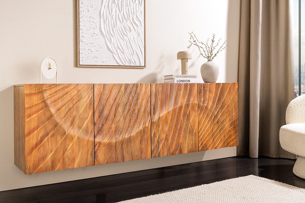 riess-ambiente Sideboard SCORPION 180cm braun - hängend, Mangoholz, 3D Schn günstig online kaufen