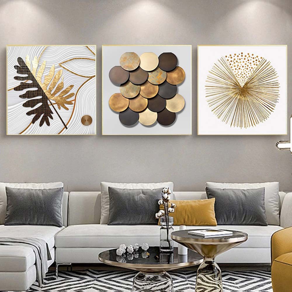 trends for living Wandbild Wanddekoration Gold,abstraktes Linien Bild ohne günstig online kaufen