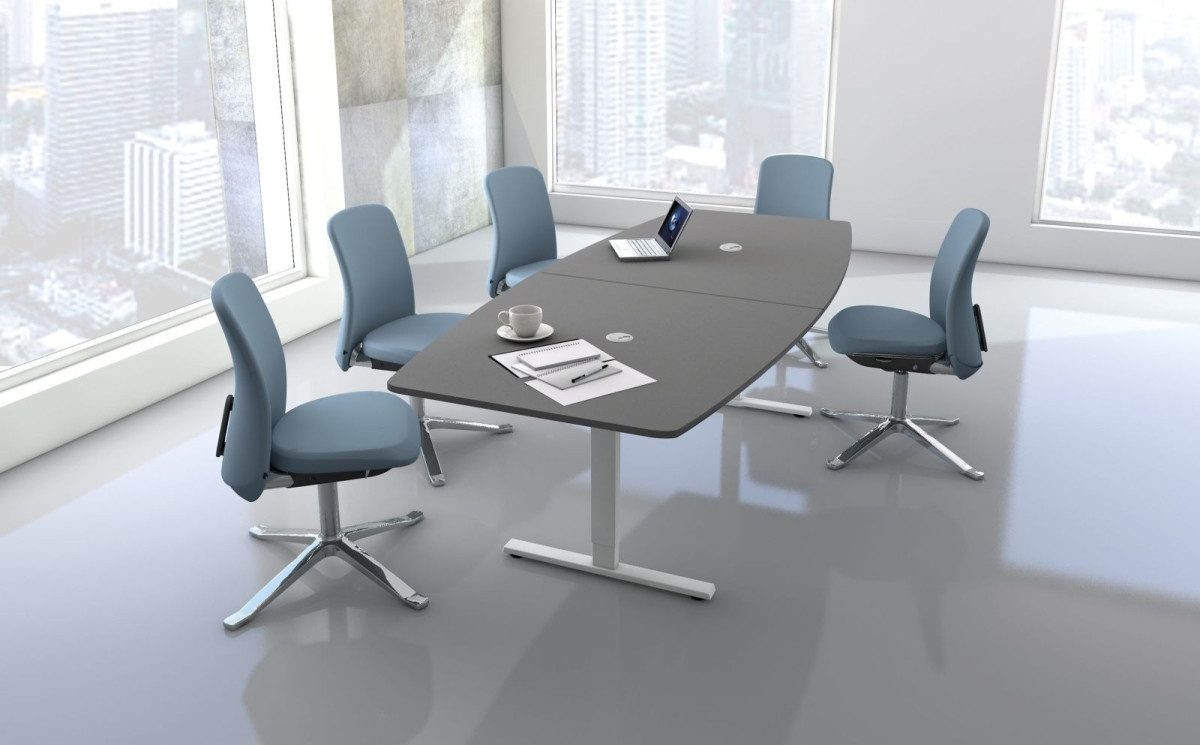 KERKMANN Konferenztisch Konferenztisch Move 3 250x100cm höhenverstellbar bis 120cm grafit