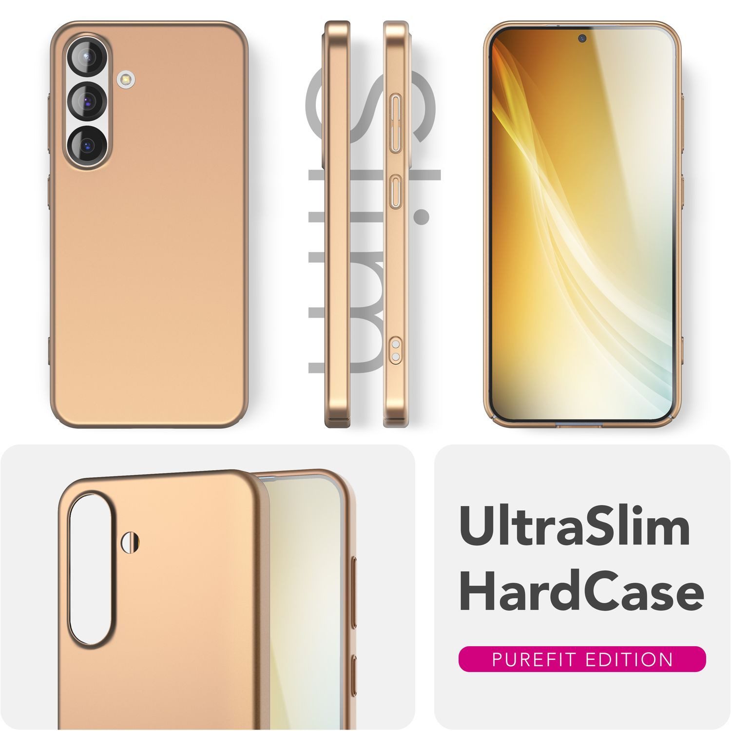 Nalia Smartphone-Hülle Samsung Galaxy S25 Plus 17 cm (6,7 Zoll), PureFit / Ultra Dünne 0,5mm Hülle / Matt / Anti-Fingerprint Hardcover