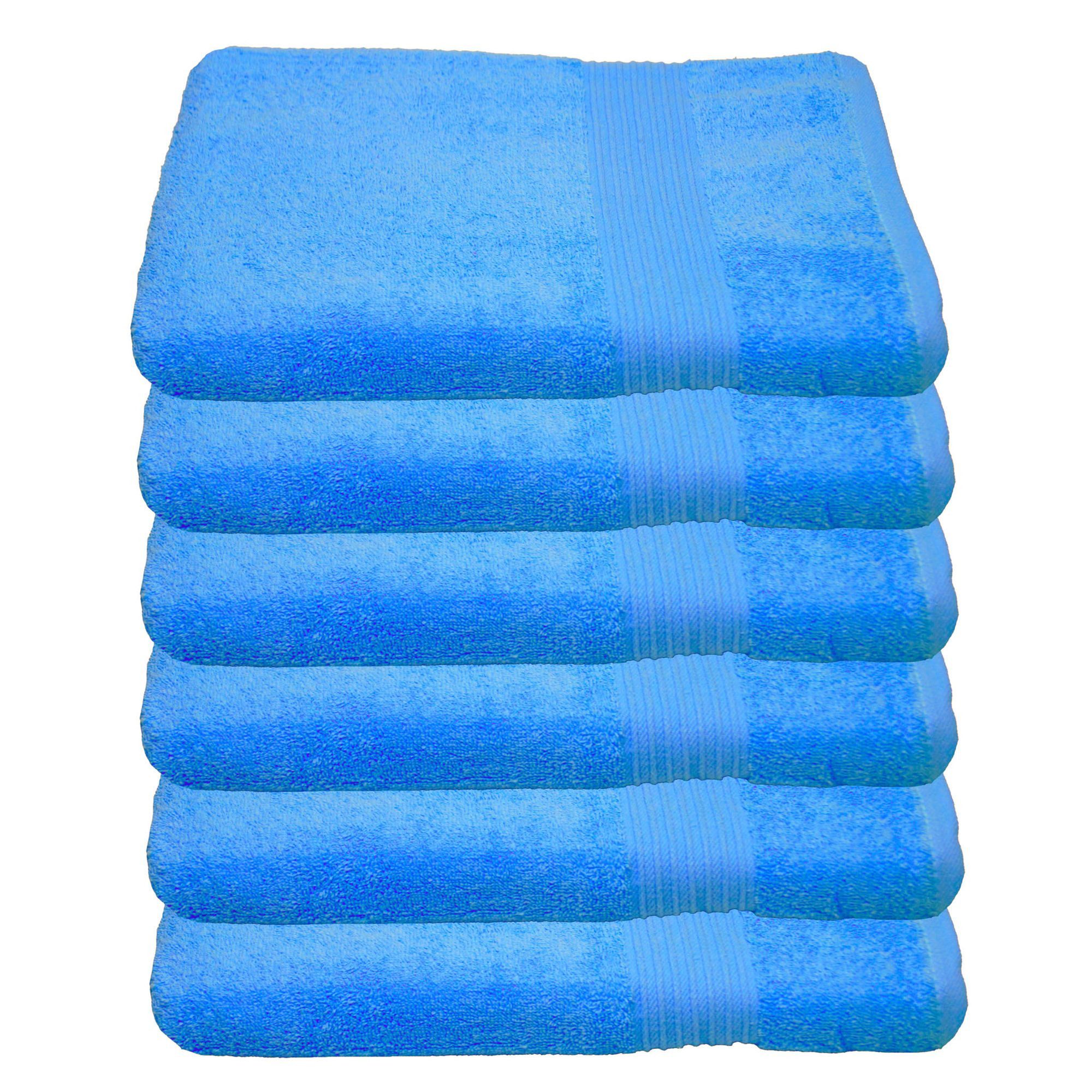 Julie Julsen Handtücher 6-Handtücher-Himmelblau-Handtuch 50 x 100 cm, Baumwolle (6-St)