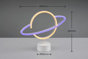 TRIO Leuchten LED Tischleuchte Planet, Ein-/Ausschalter, LED fest integriert, RGB, Deko Tischlampe im Weltall Design, mit USB Anschluss, Größe 29 x 24 cm