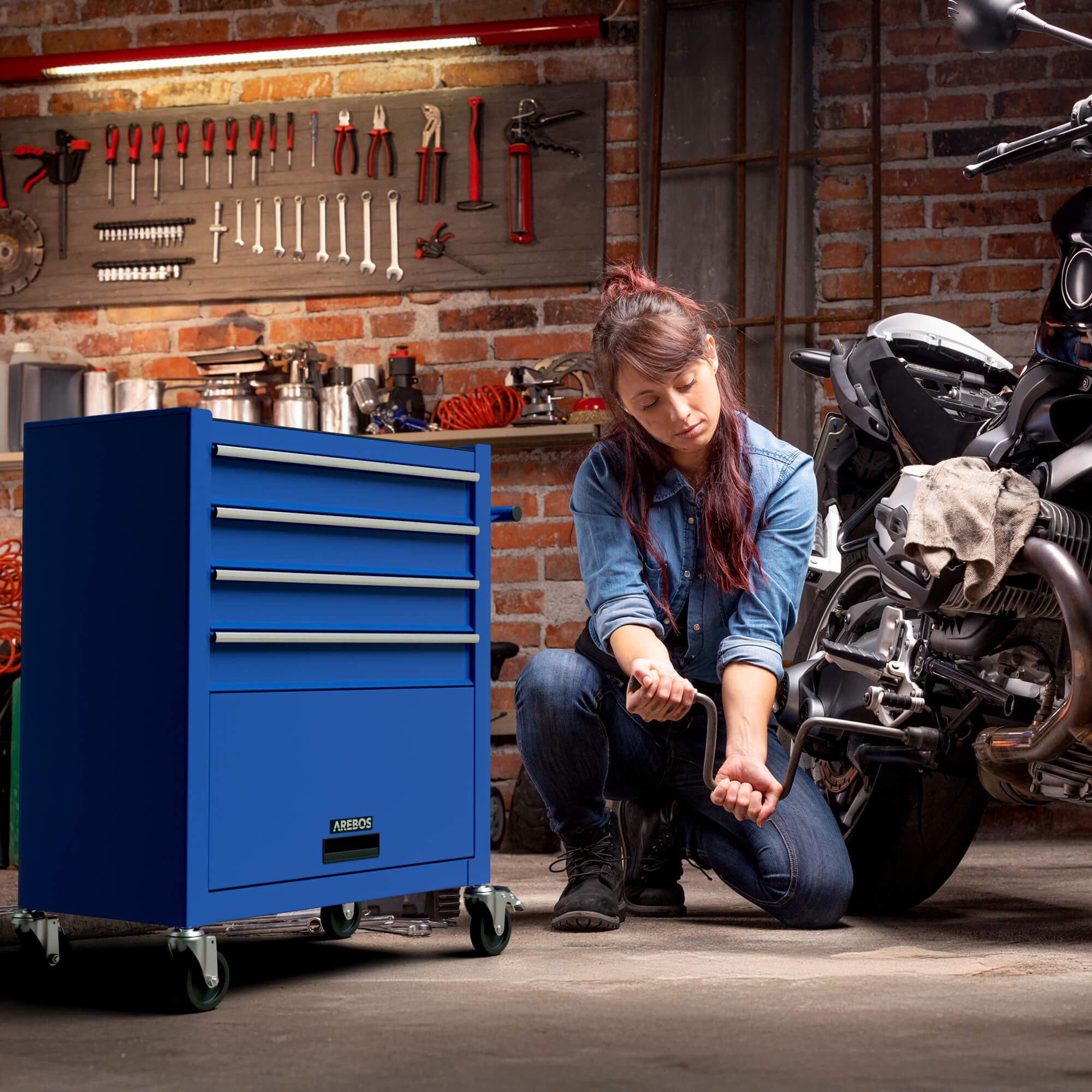 Arebos Werkstattwagen 5 Fächer, Werkzeugwagen, Rollwagen, (81-tlg., Set), A günstig online kaufen