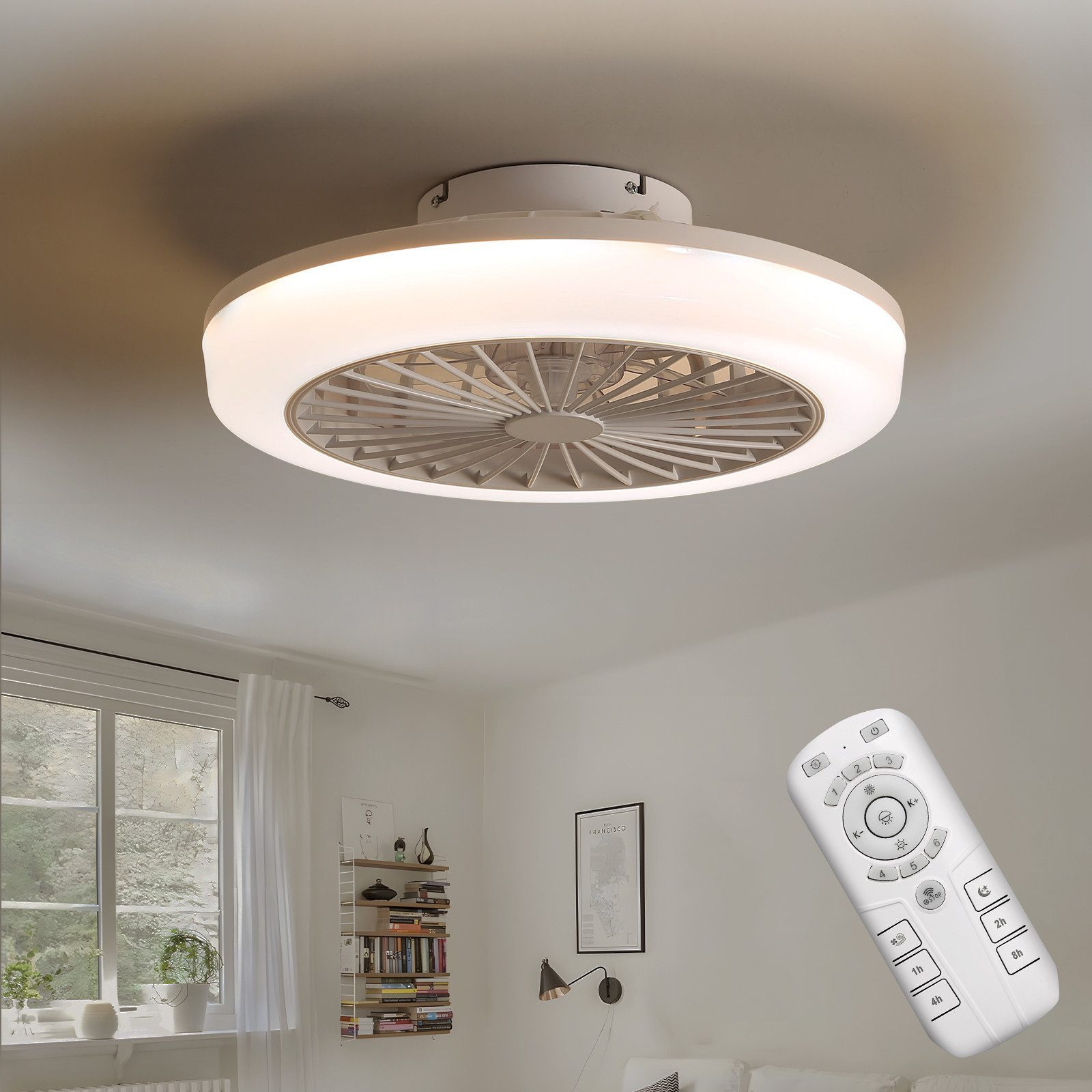 Sofucor Deckenventilator mit LED-Beleuchtung und Fernbedienung, günstig online kaufen
