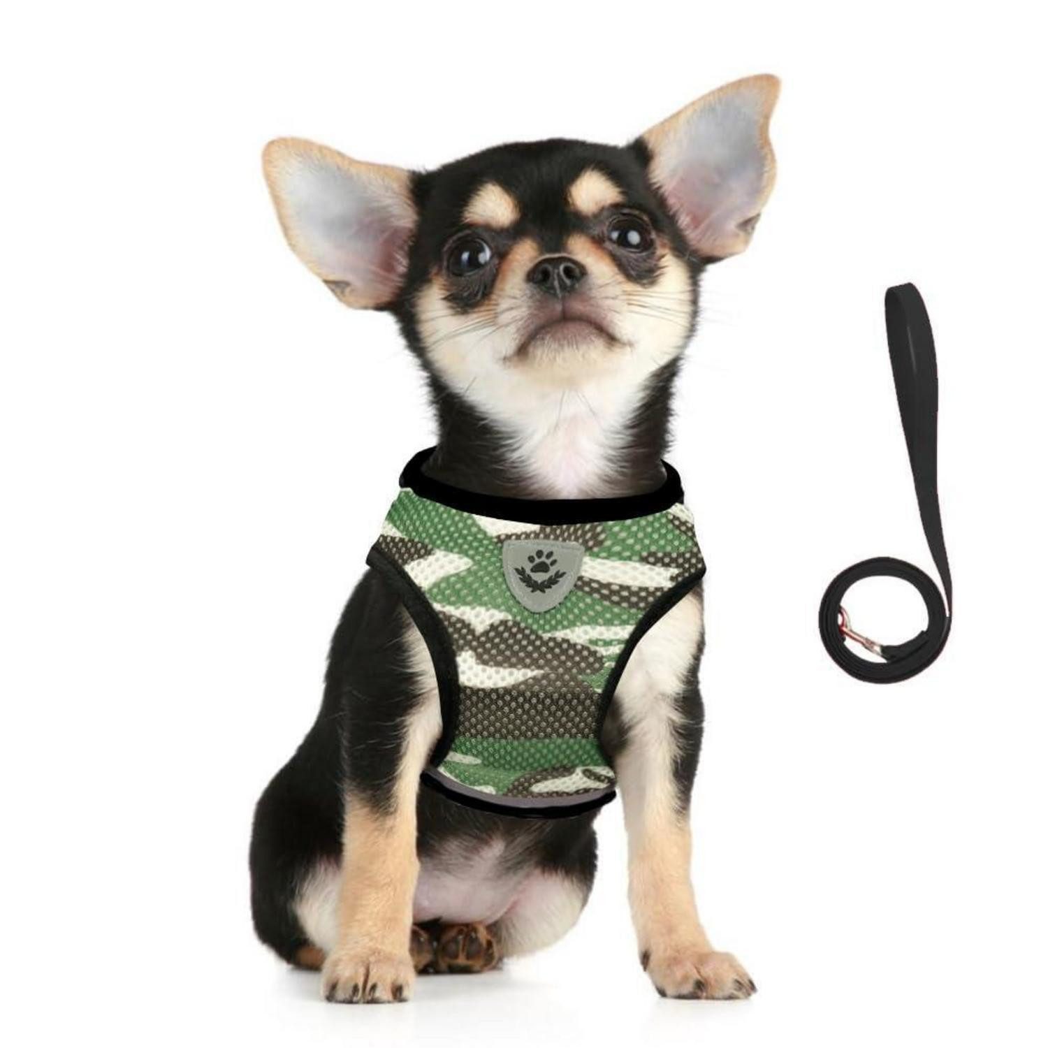 LuxusKollektion Hunde-Geschirr Hundegeschirr und Leine Set Camouflage XS, Textil