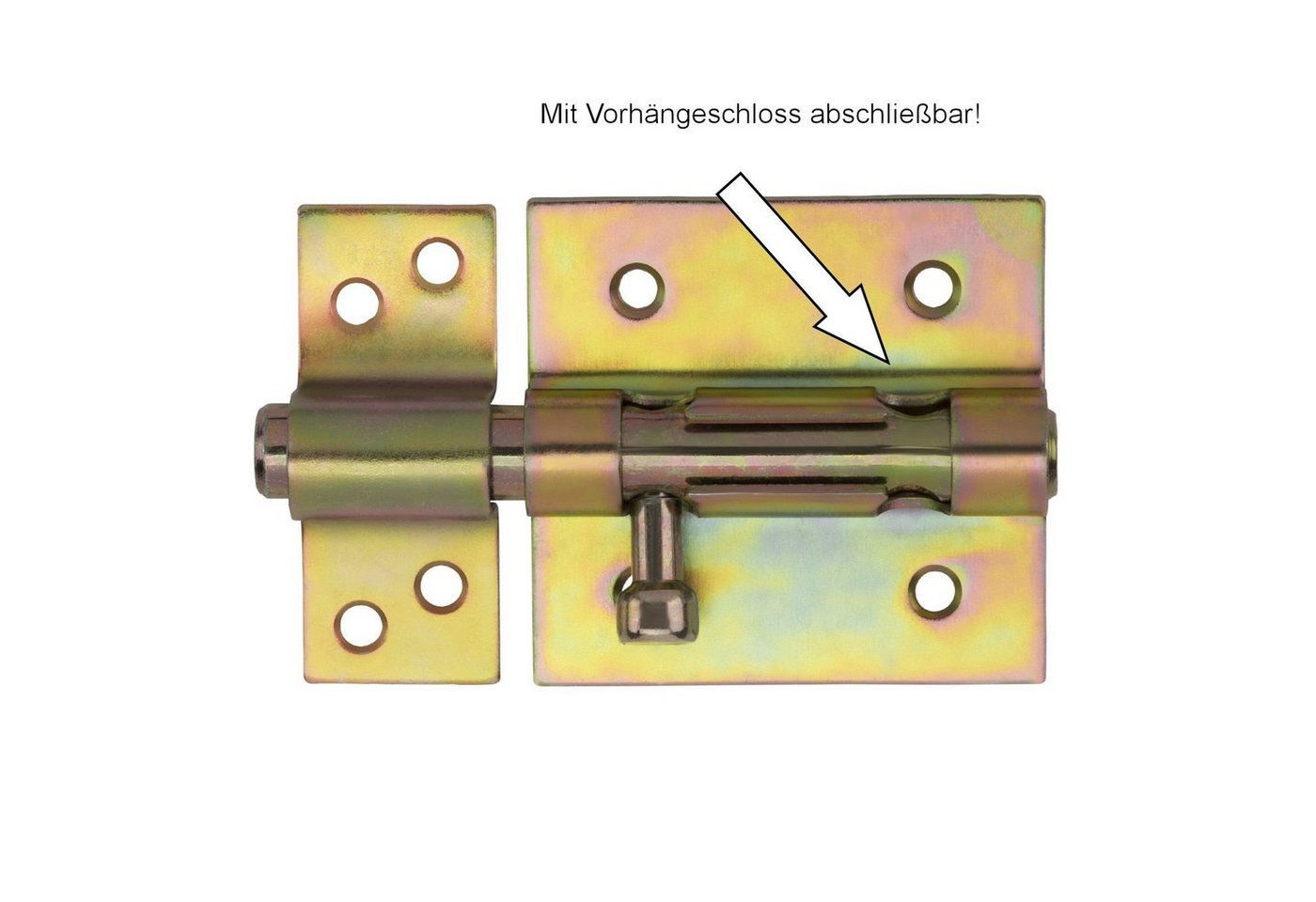 Thumbnail - SO-TECH® Torbeschlag Gartentorverriegelung Länge 108 - 185 mm Stahl gelb verzinkt (1 St), Stahl gelb verzinkt