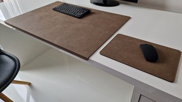 Profi Mats Schreibtischunterlage PM Schreibtischunterlage Kantenschutz Mauspad Nubuko Leder in 7 Farben