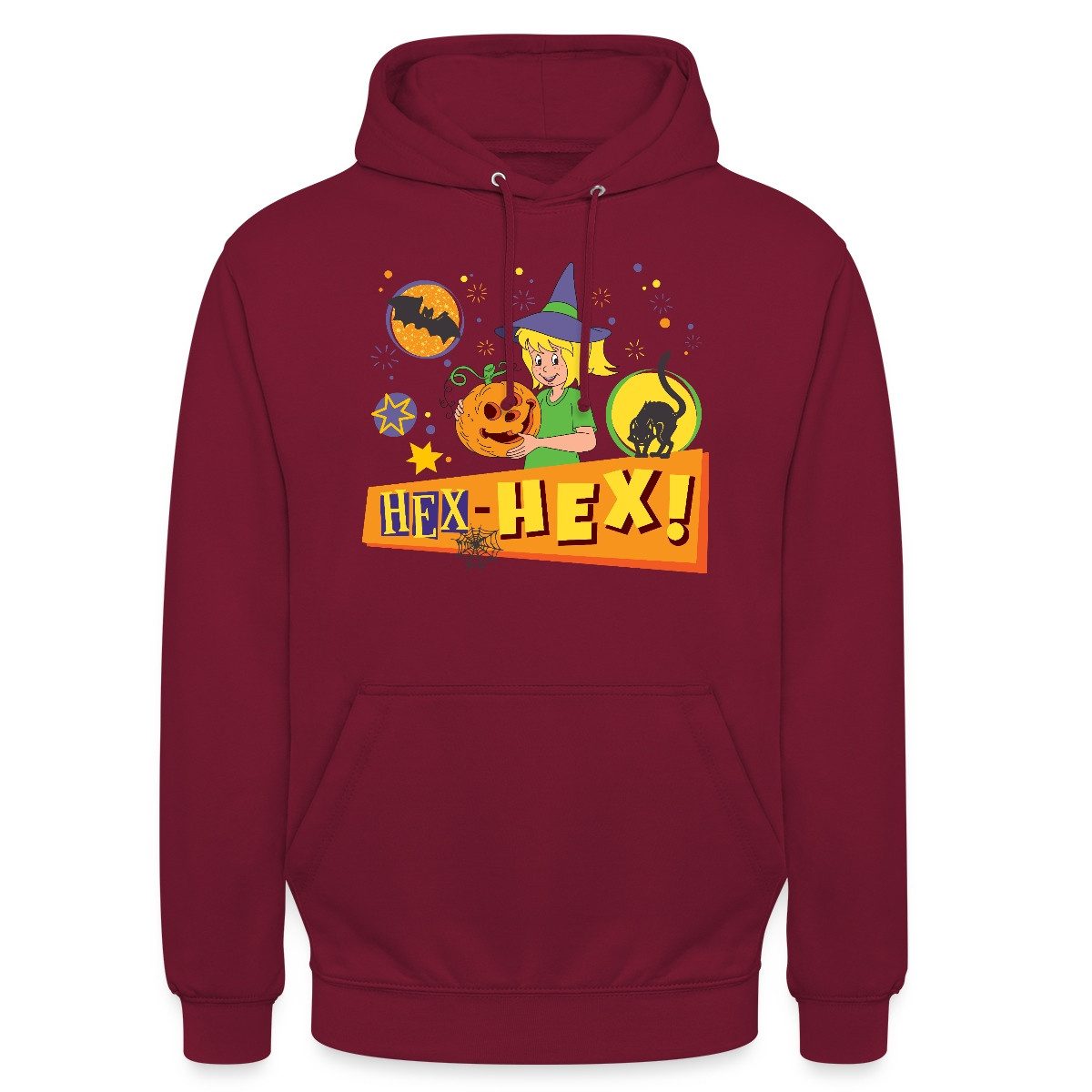 Spreadshirt Hoodie Bibi Blocksberg Halloween Hex-Hex! Mit Bibi Unisex Hoodie (1-tlg) Unisex-Schnitt: Sitzt bei Männern körpernah, bei Frauen weit